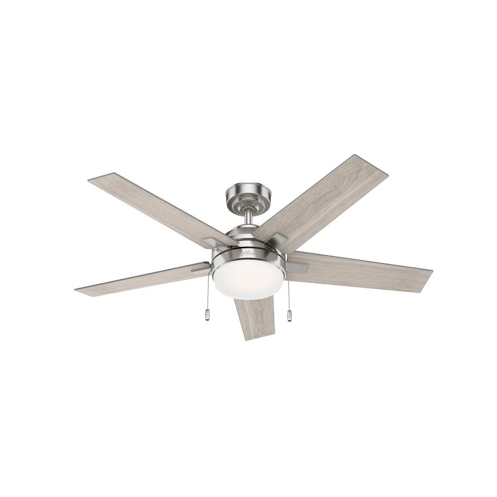 Bartlett 52" Brushed Nickel Indoor Ceiling Fan with LED Light