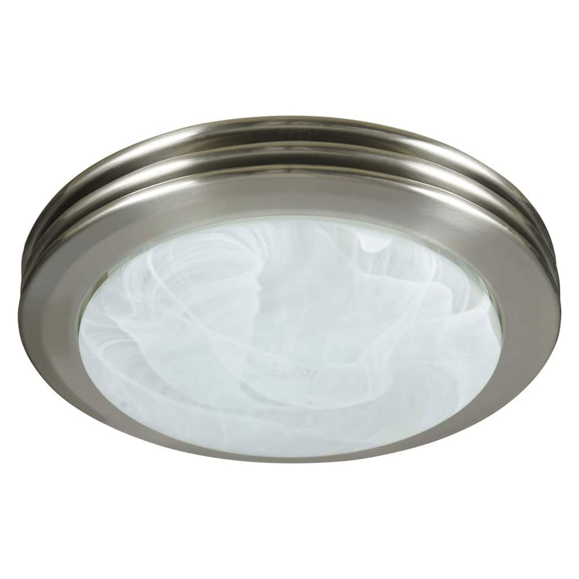 Brushed Nickel Frosted Glass Bathroom Exhaust Fan with Light