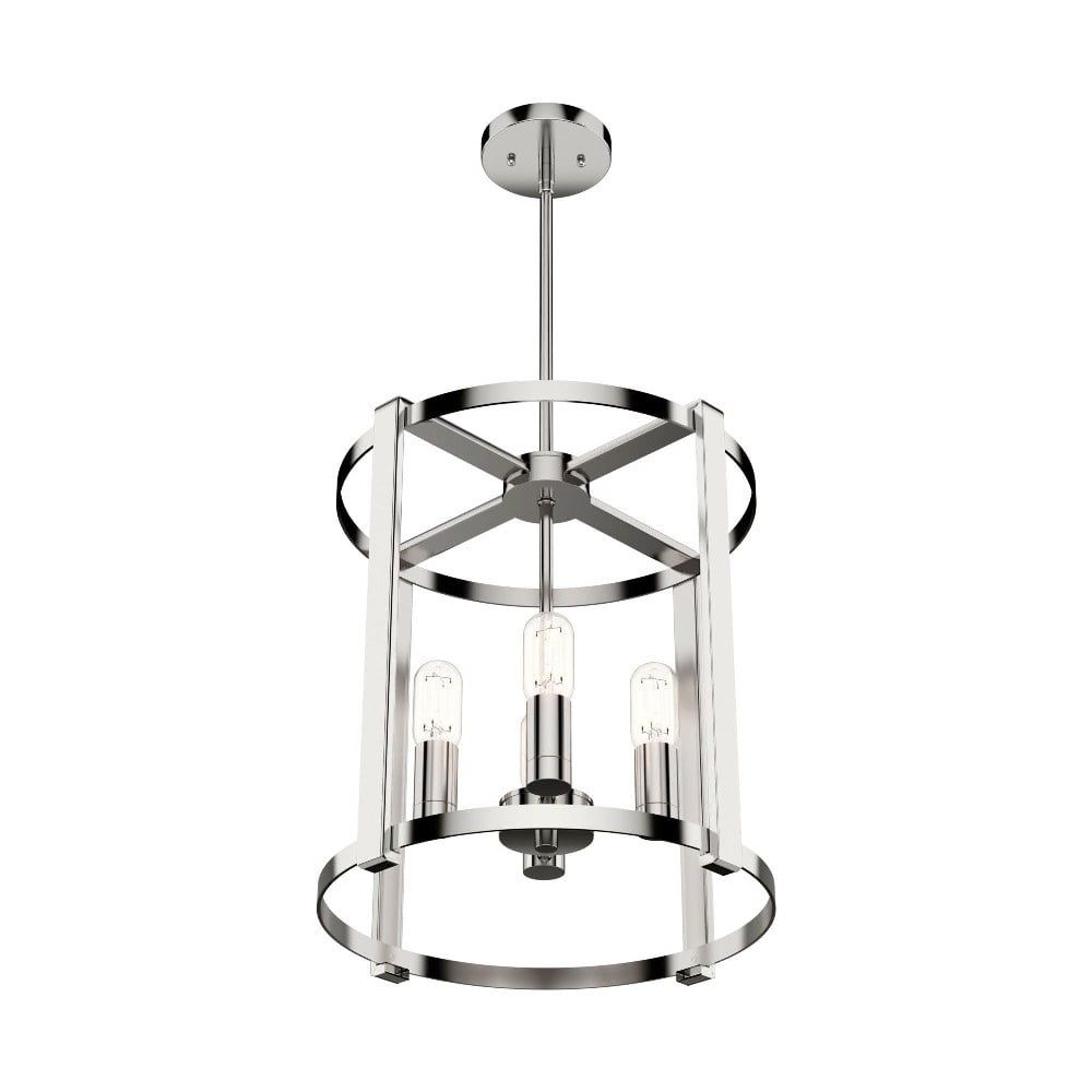 Astwood Mini Nickel Cage Chandelier - 18" Transitional Design