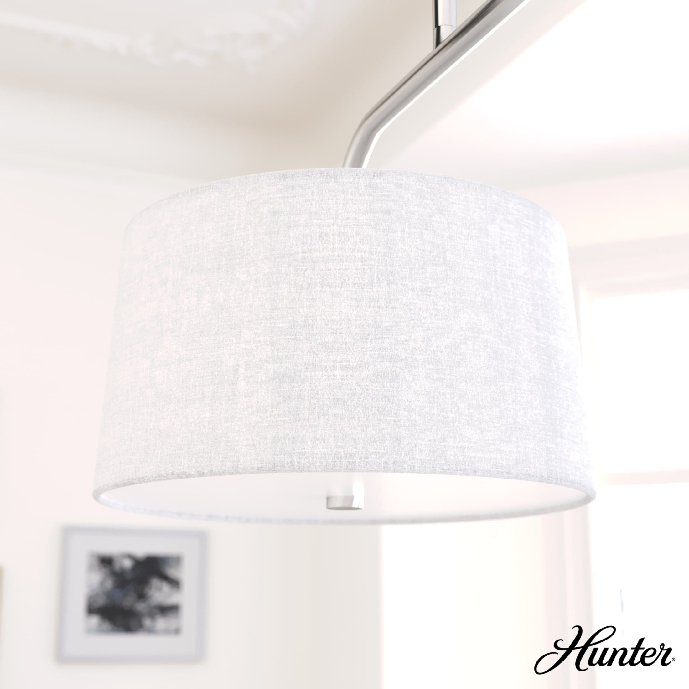 Cottage Hill Brushed Nickel 4-Light Linear Island Pendant with Off-White Linen Shade