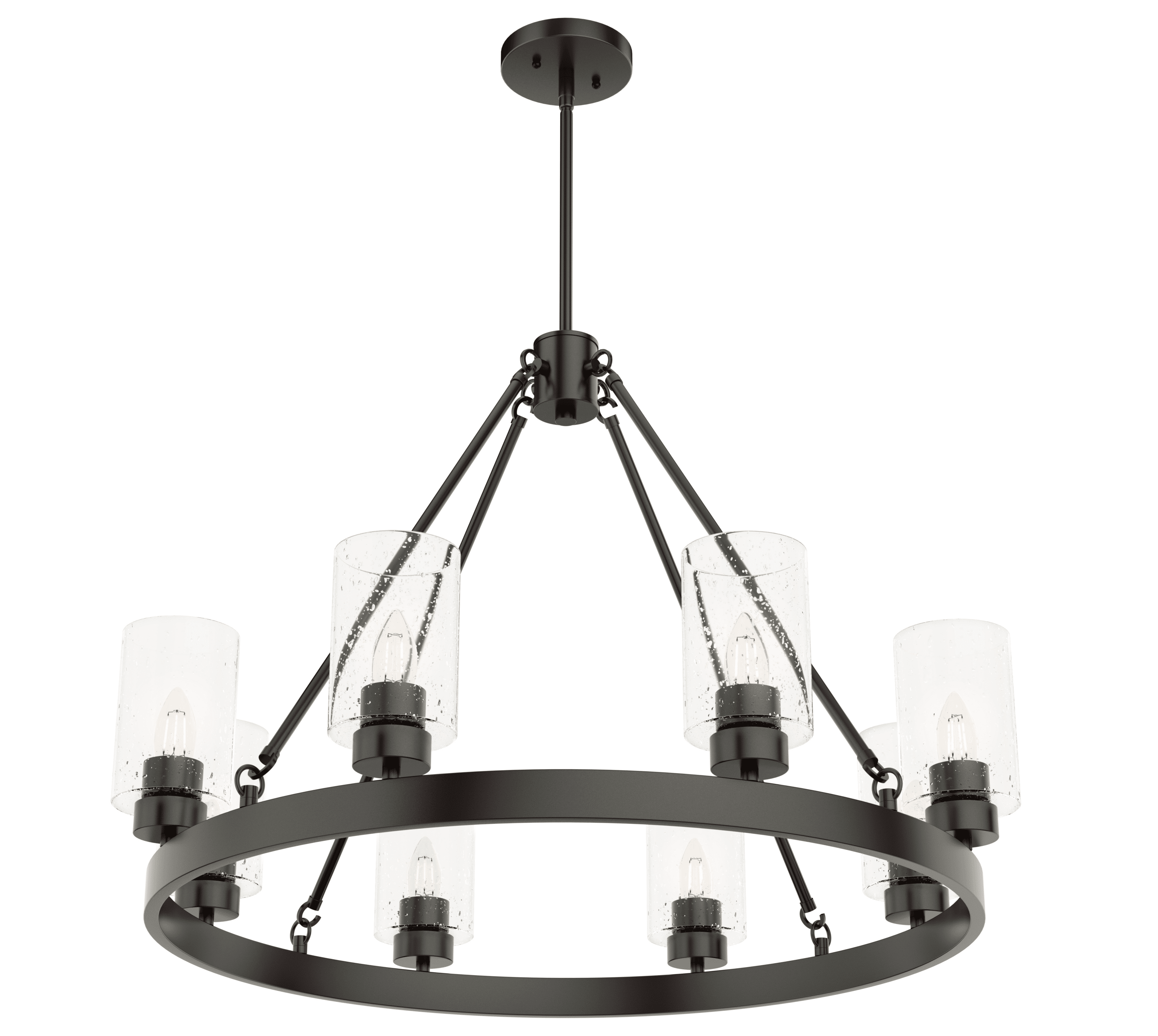 Hartland 32" Bronze Drum 8-Light Chandelier