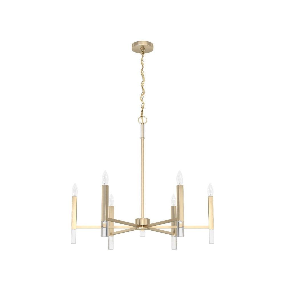 Sunjai 30" Gold Crystal Candle Chandelier