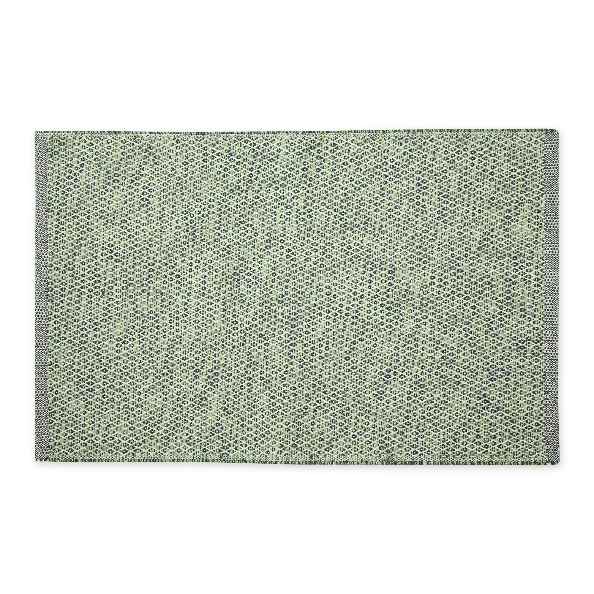 Handwoven Hunter Green Diamond Cotton Rug 24"x36"