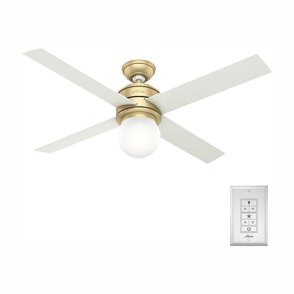 Hepburn 52" Modern Brass Ceiling Fan with LED Light