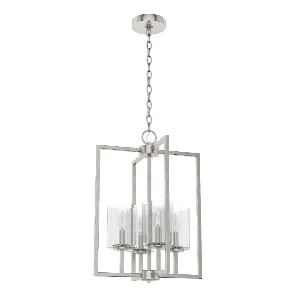 Kerrison 21" Brushed Nickel 4-Light Glass Pendant