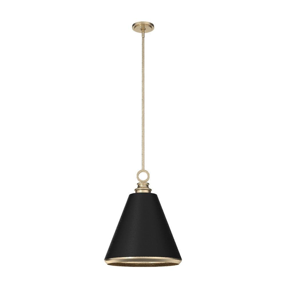 Alturas Gold and Matte Black 16" Modern Metal Pendant Light