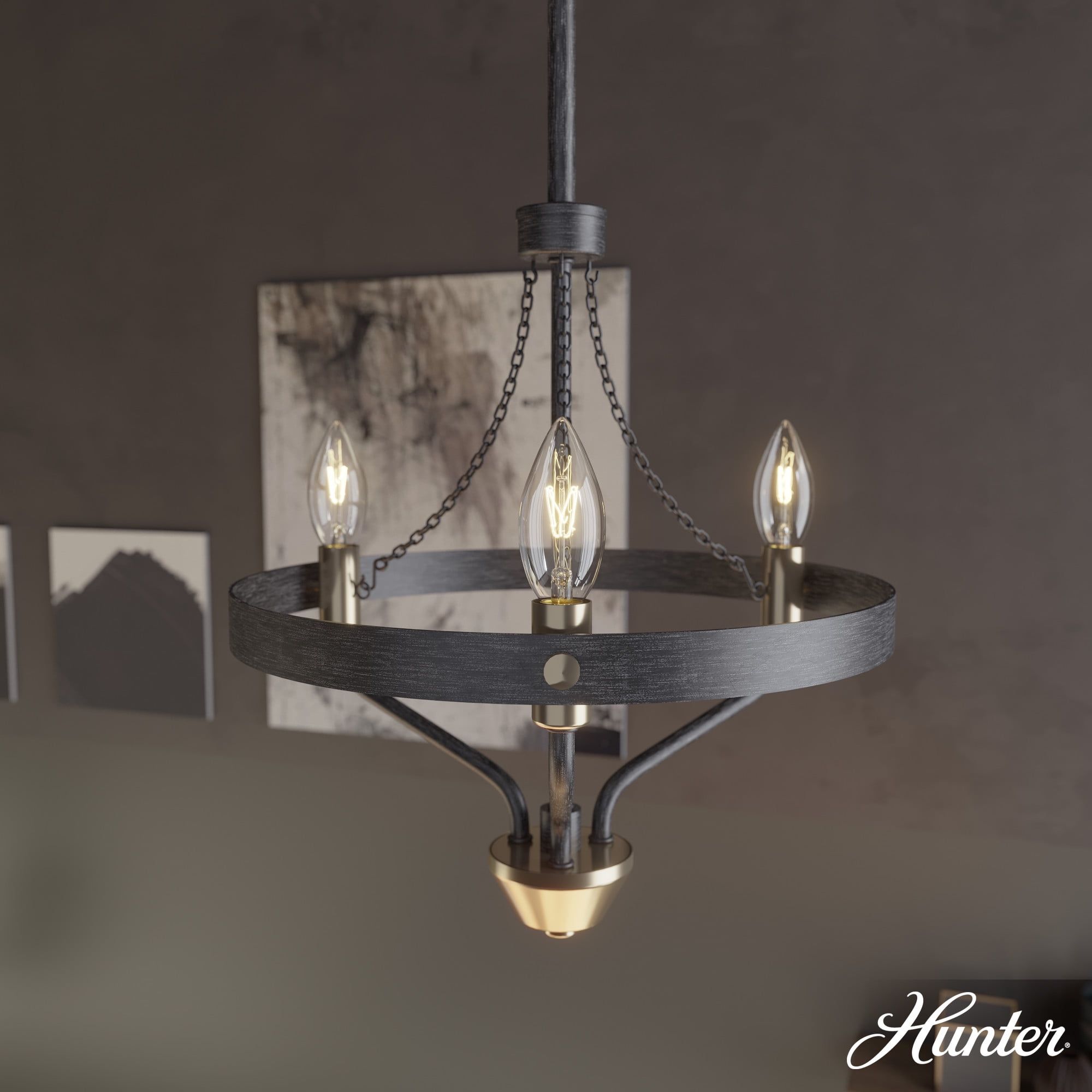 Black and Gold Mini Iron Candle Chandelier