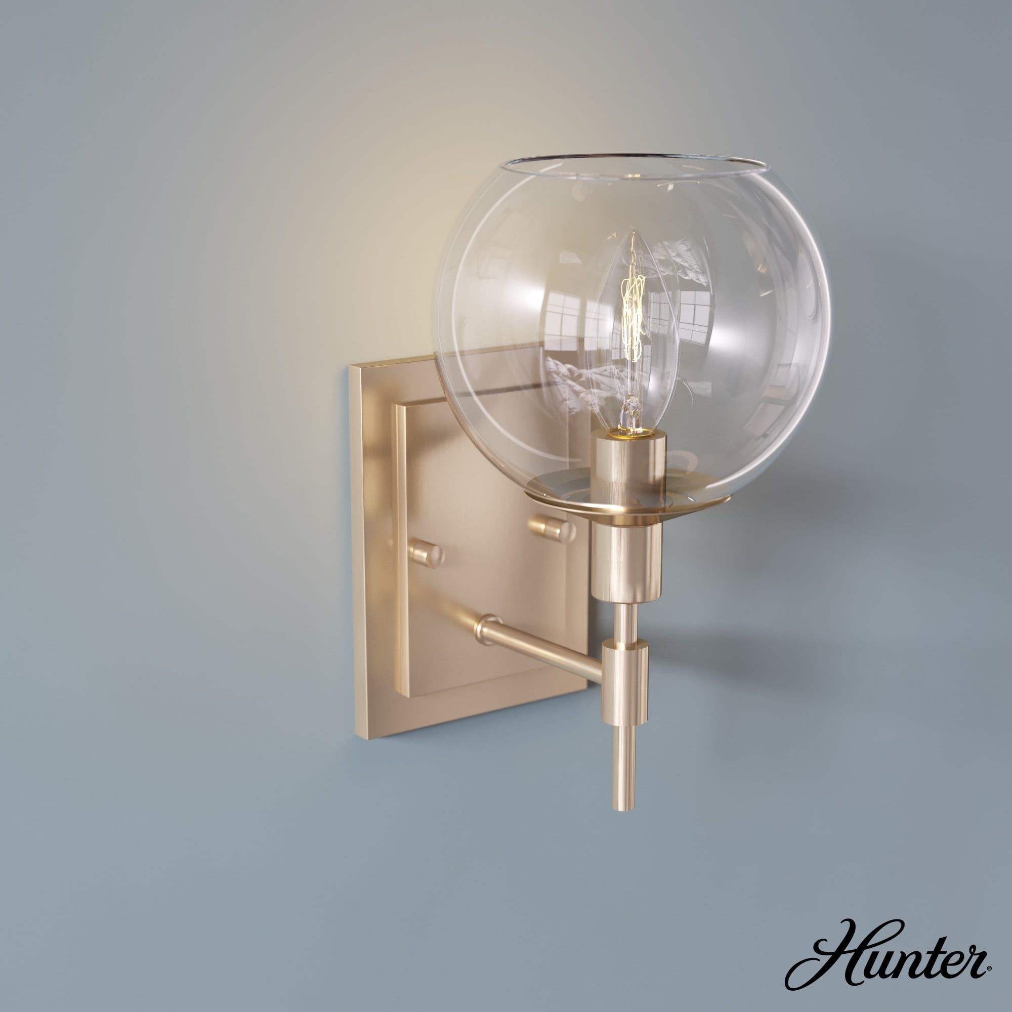 Alturas Gold Dimmable Outdoor Wall Sconce with Clear Glass