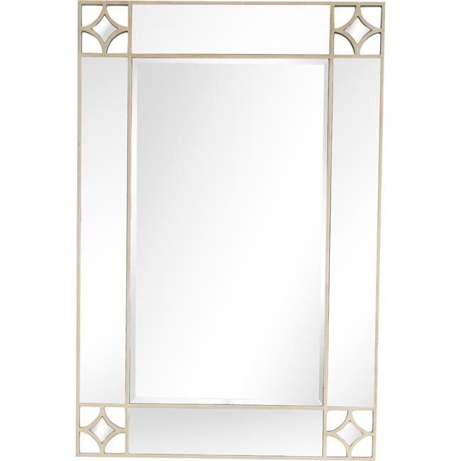 Huxley Champagne Beveled 51'' Rectangular Wood Wall Mirror