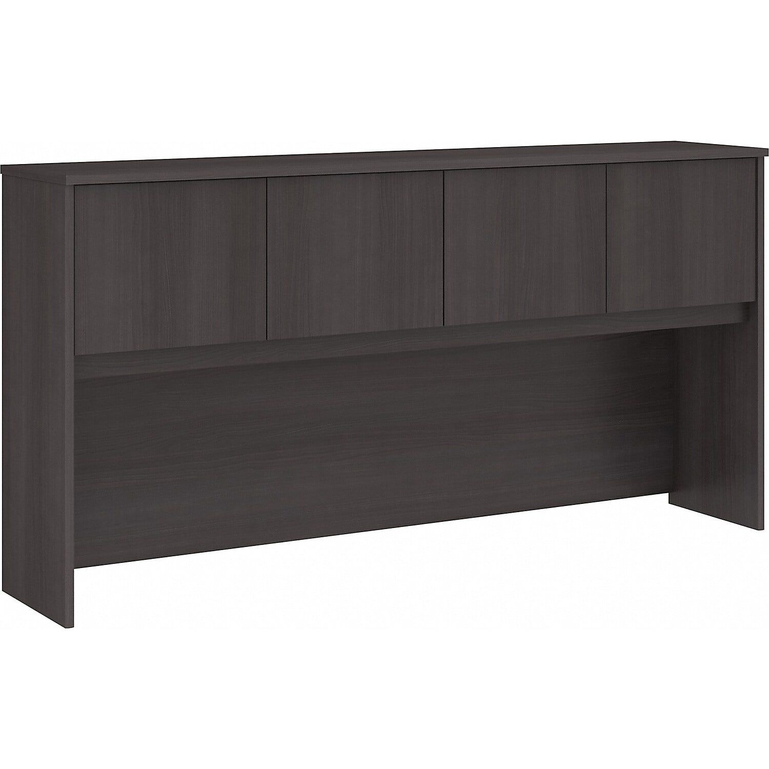 Storm Gray Engineered Wood 71" Desk Hutch with Cabinet Doors