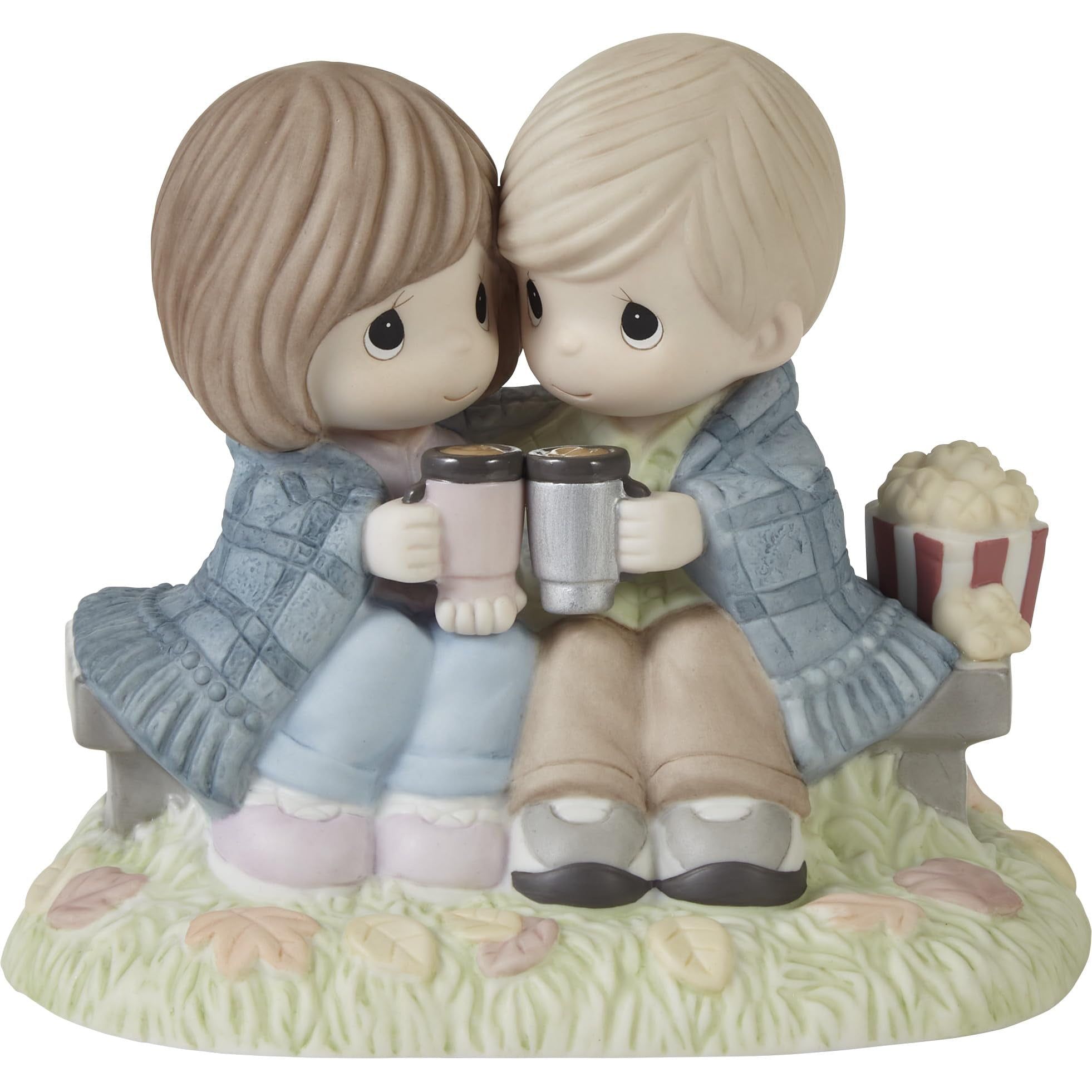 Autumn Romance Hand-Painted Porcelain Figurine, 5" Multi-Color