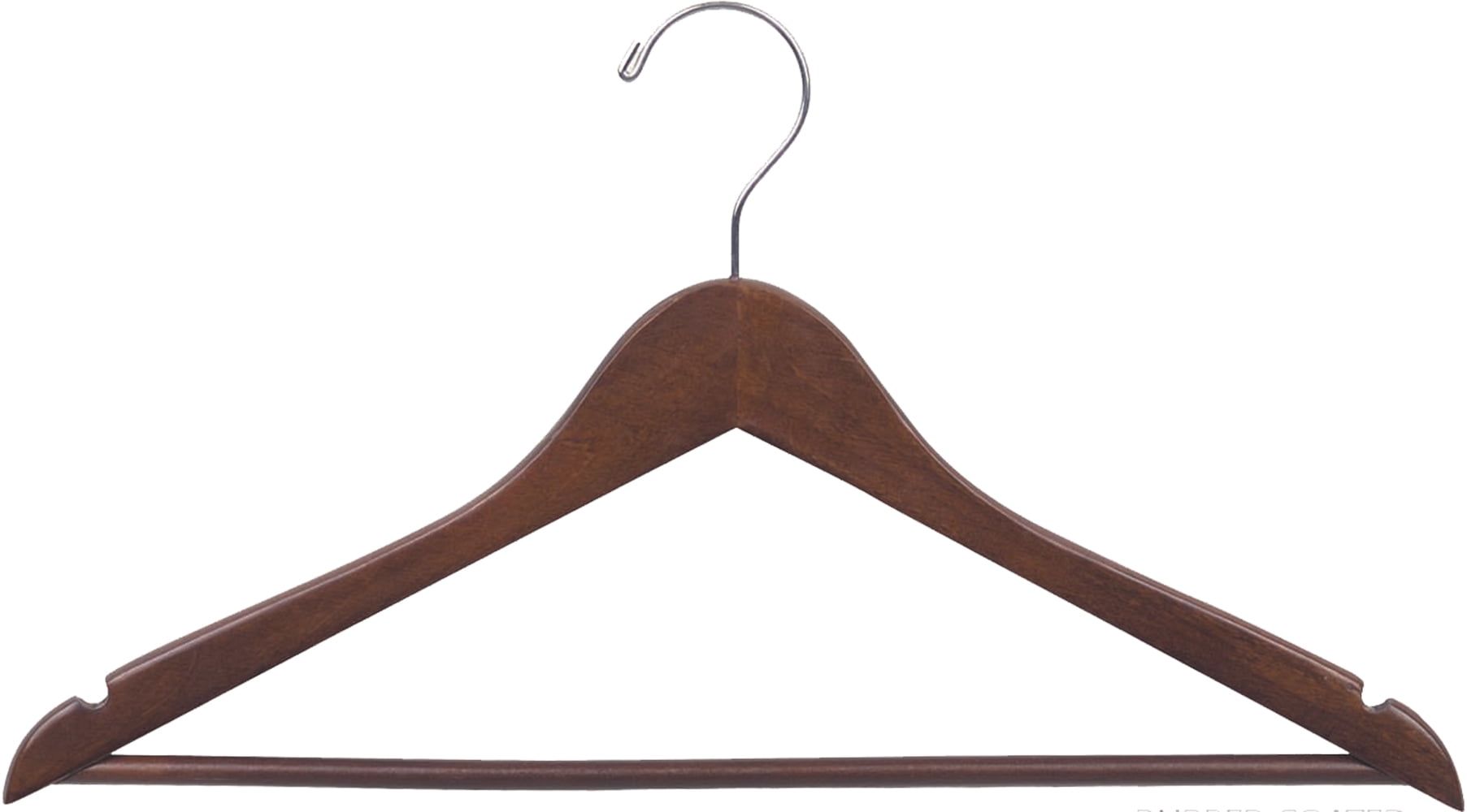 Walnut Finish Rubber Coated Non-Slip Suit Hangers, 25 Pack