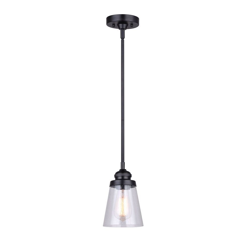 Declan Matte Black Glass 11.5" Pendant Light