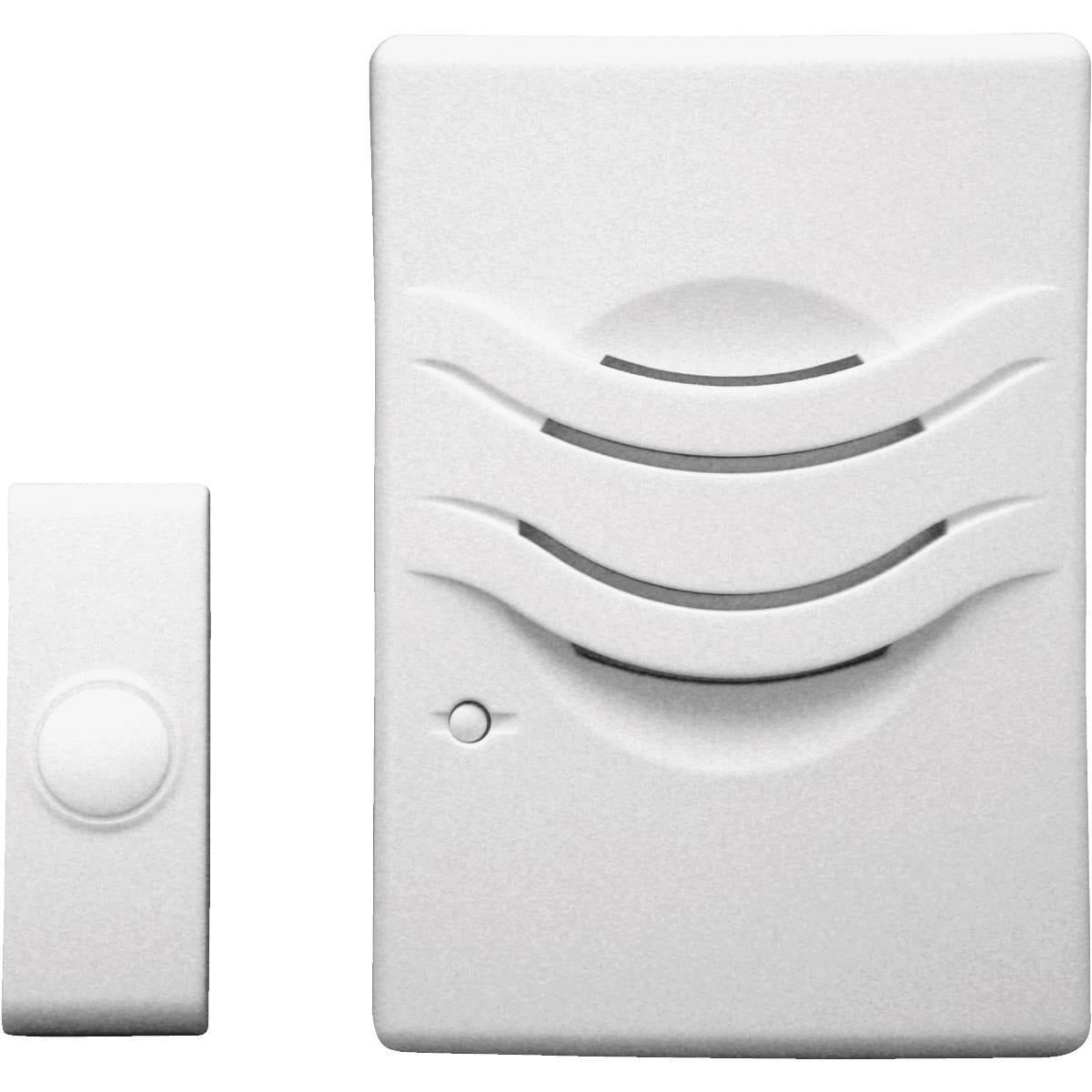 White Wireless Battery Operated Door Chime with Two Melodies