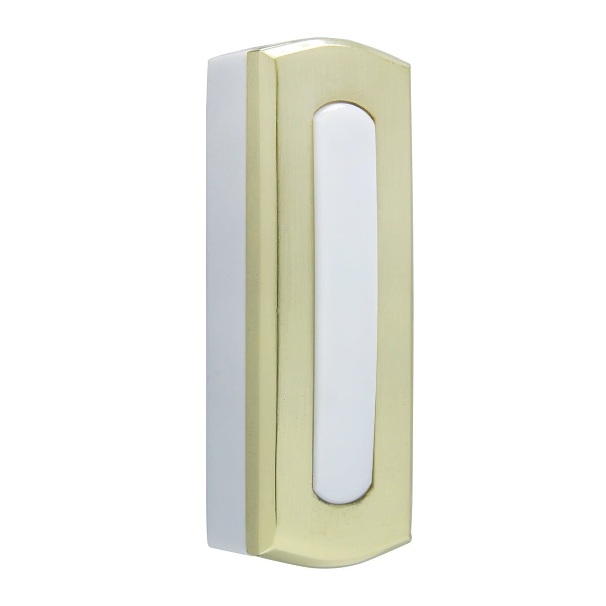 Polished Brass Wireless Rectangular Doorbell Button with Light