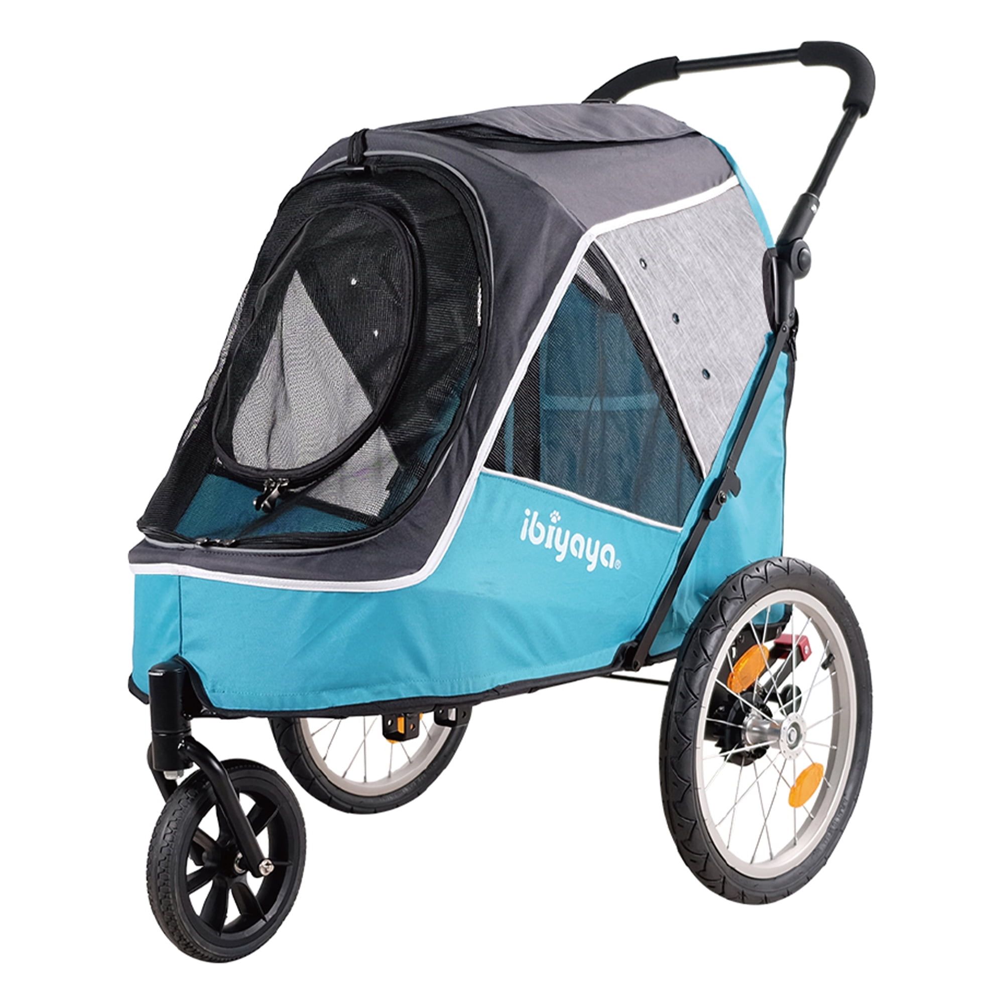 Ocean Blue Foldable 3-Wheel Pet Stroller and Bike Trailer