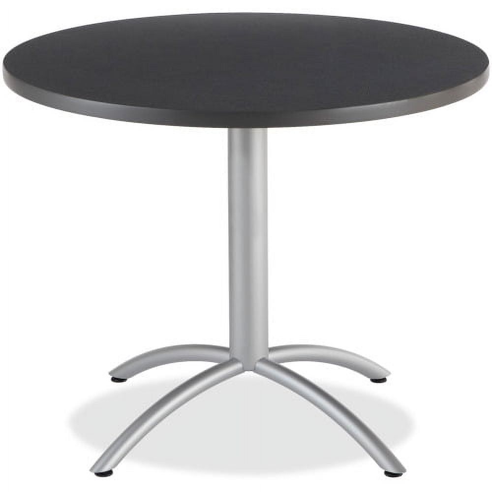 Graphite Granite Round Cafe Table with Steel Base