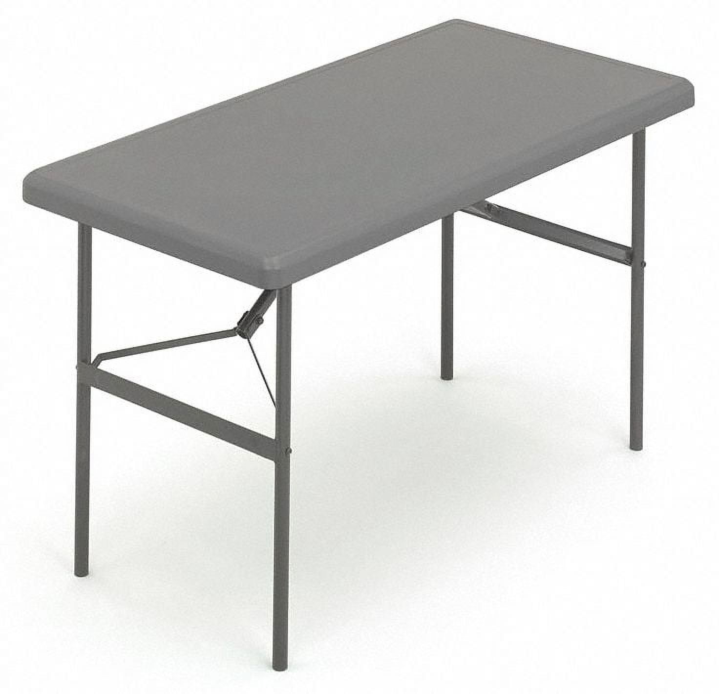 Charcoal Polyethylene 48" Folding Table with Steel Legs