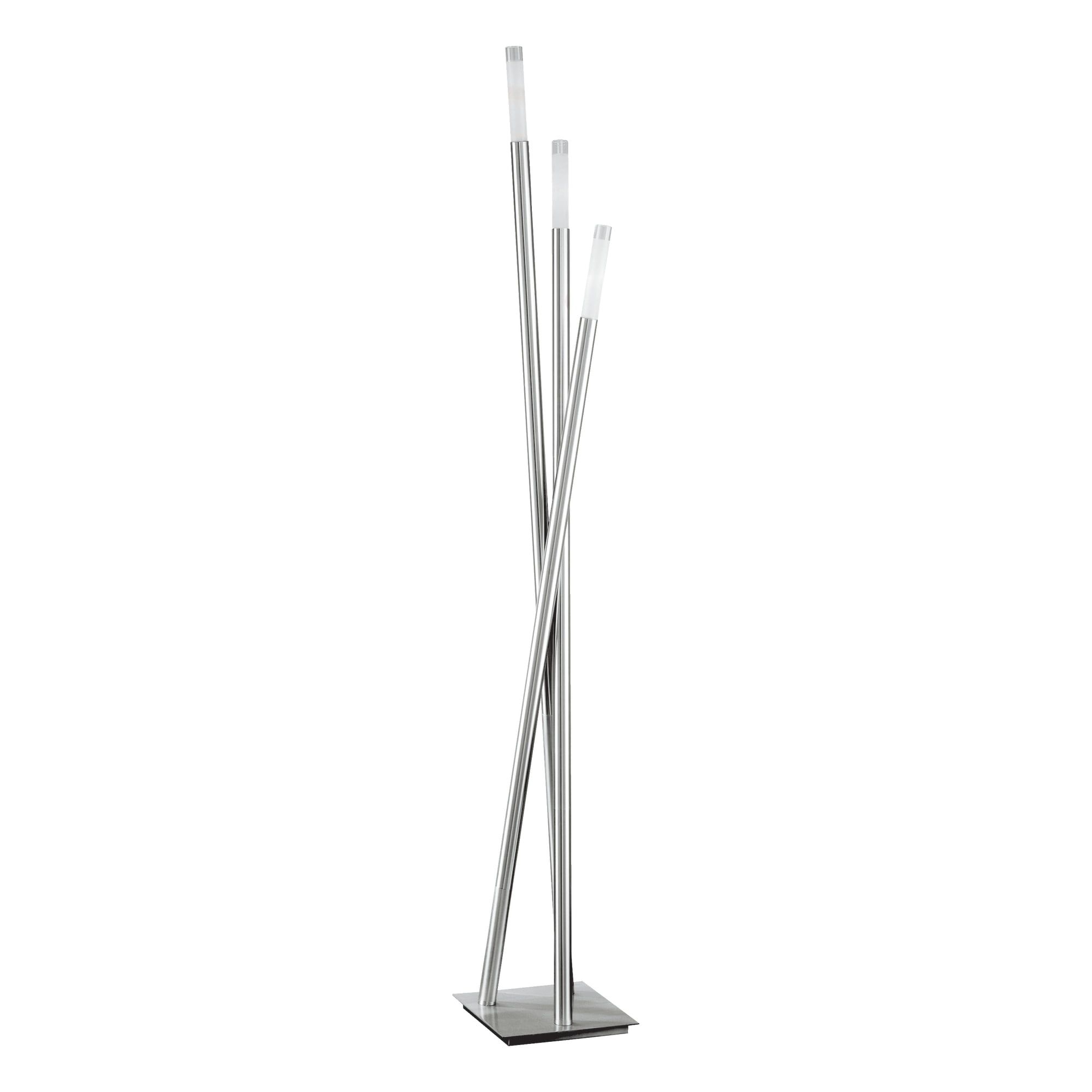 Icicle Brushed Nickel Floor Lamp with Frosted Sconces