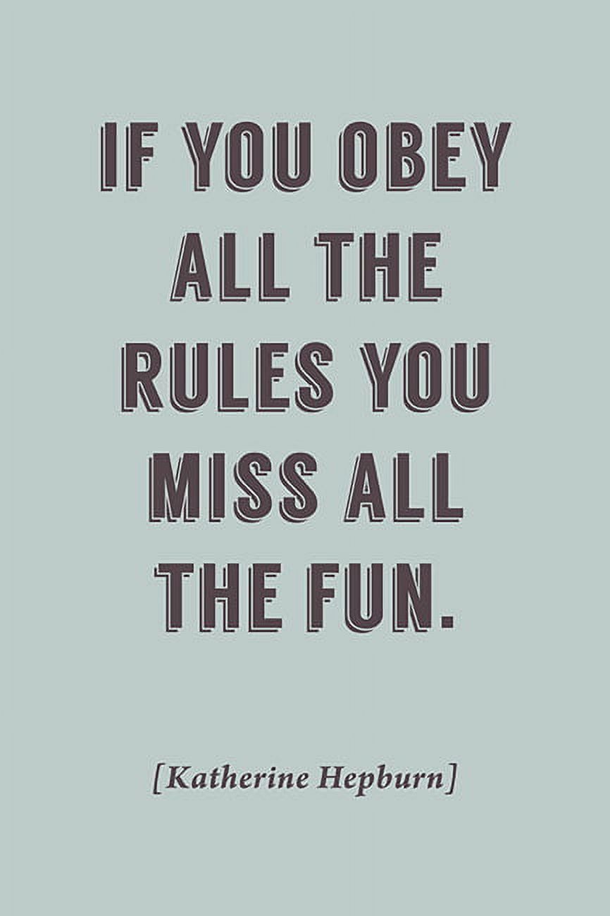 If You Obey All The Rules, You Miss All The Fun Motivational Poster