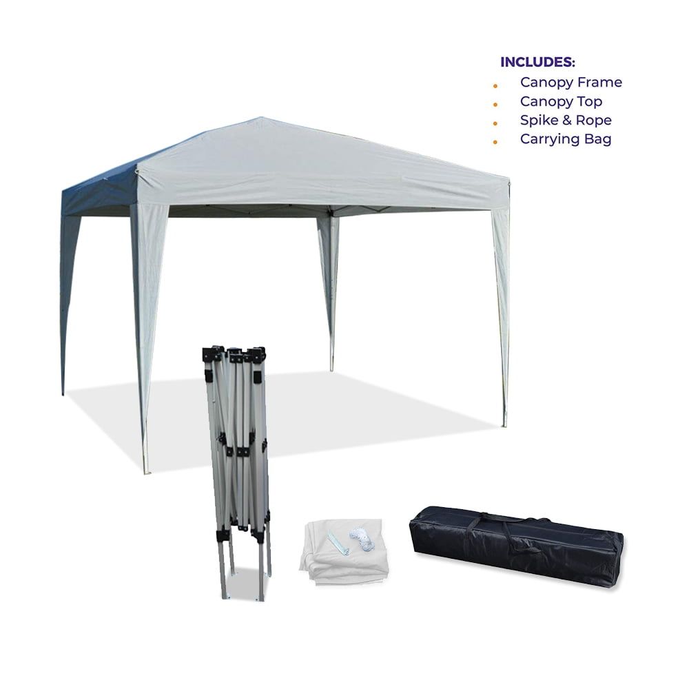 White 10' x 10' Metal Frame Canopy Tent Gazebo