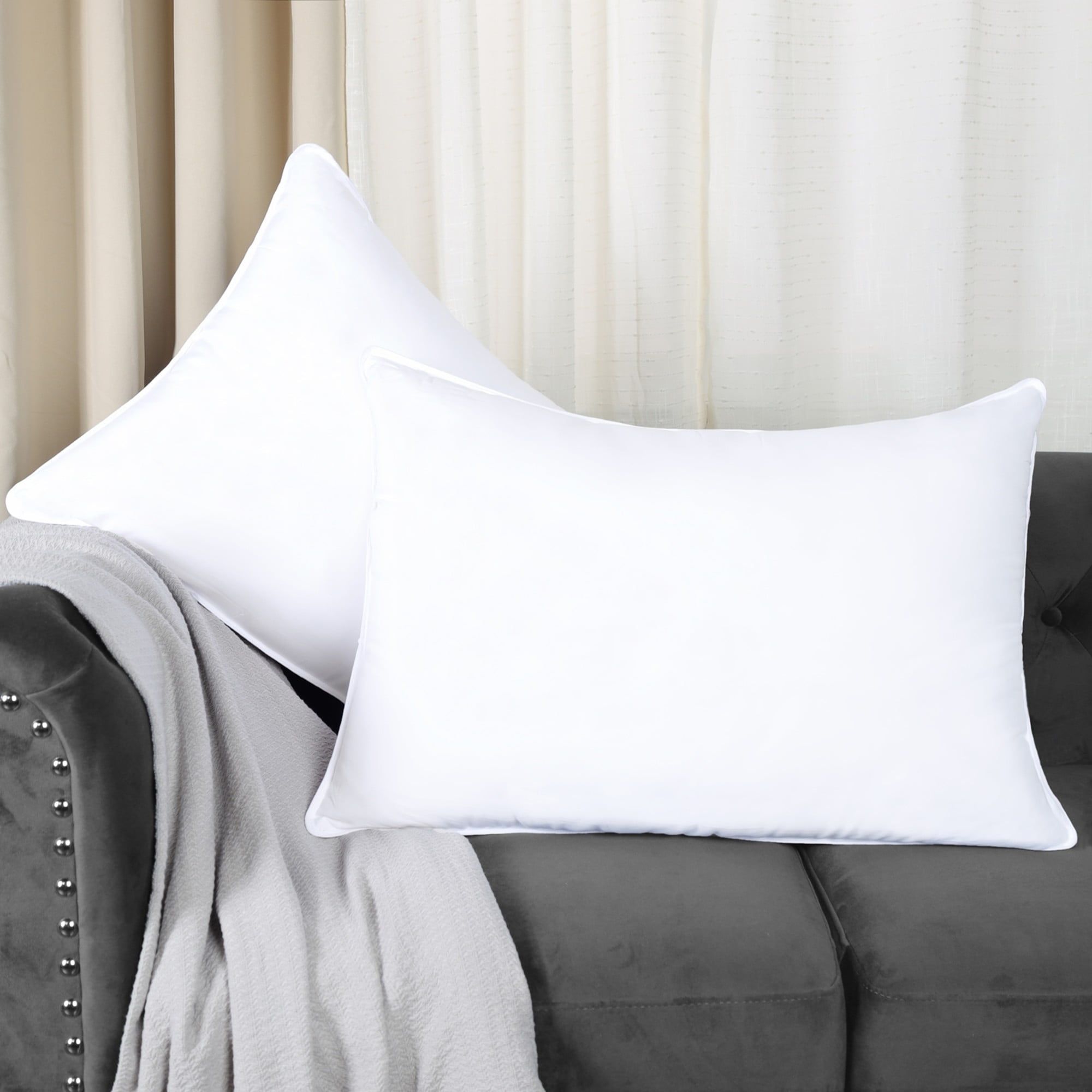 White Standard Hypoallergenic Down Alternative Pillow Set