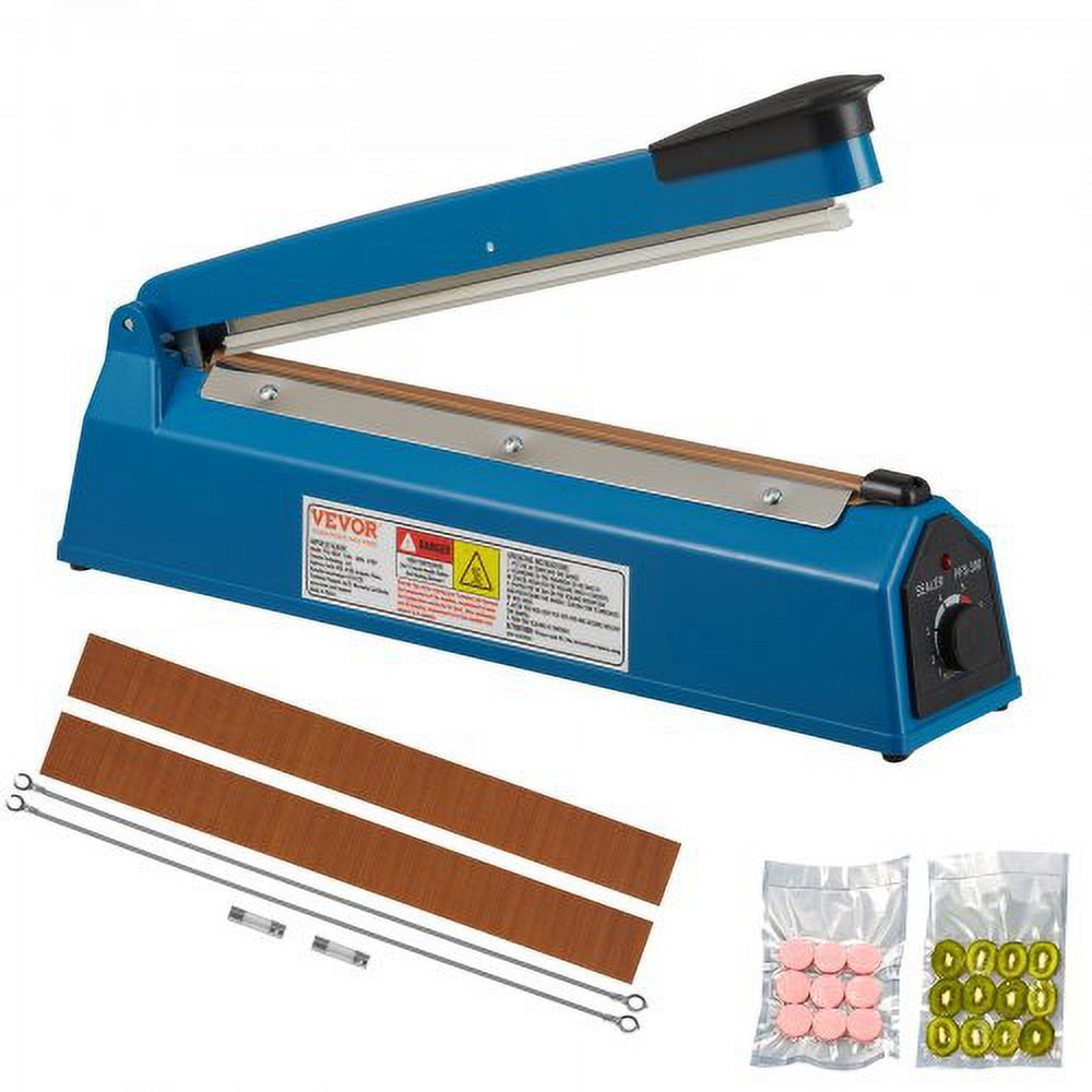 Blue 12-inch Manual Heat Sealer with Adjustable Heating Mode