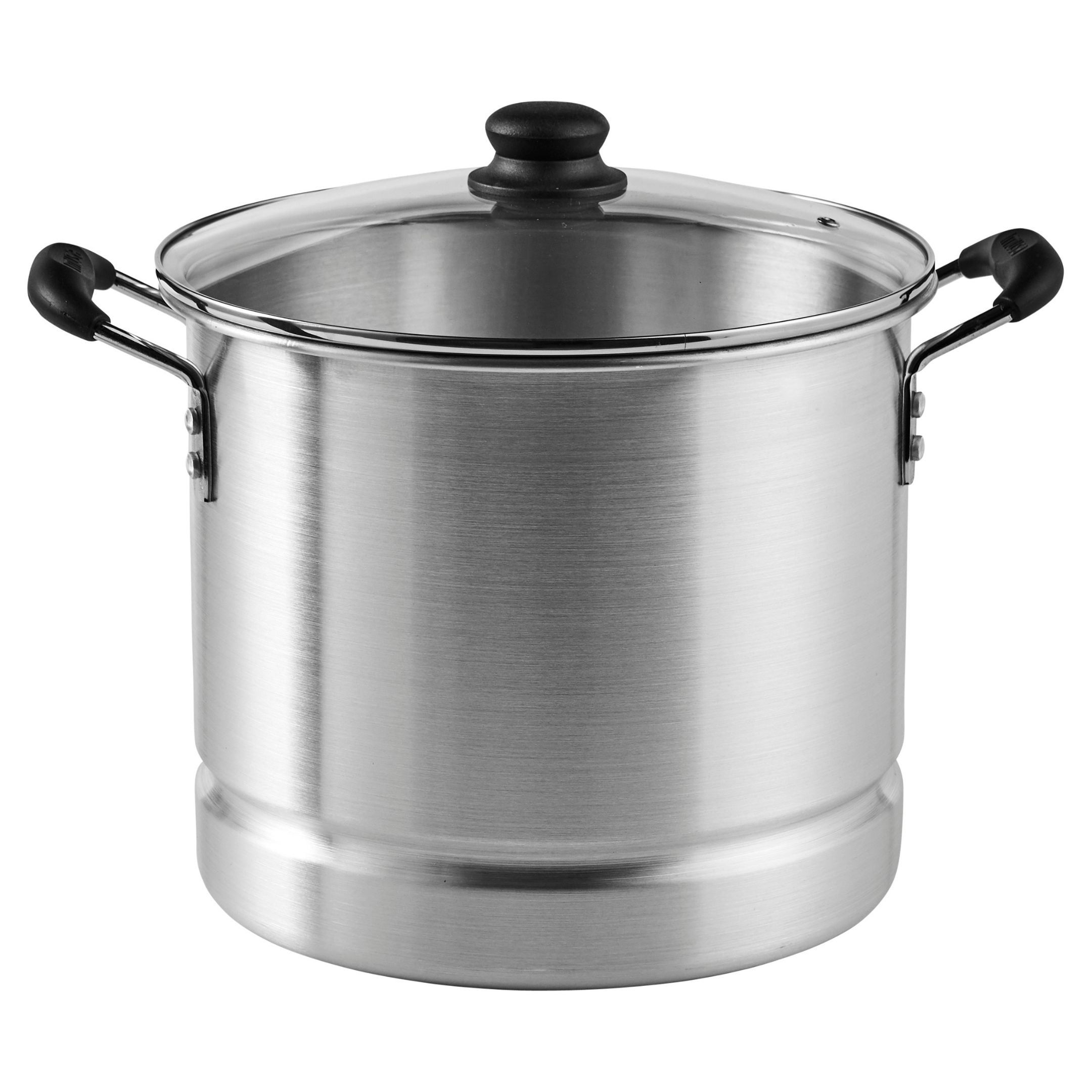 Extra Large Silver Aluminum Steamer Pot with Glass Lid