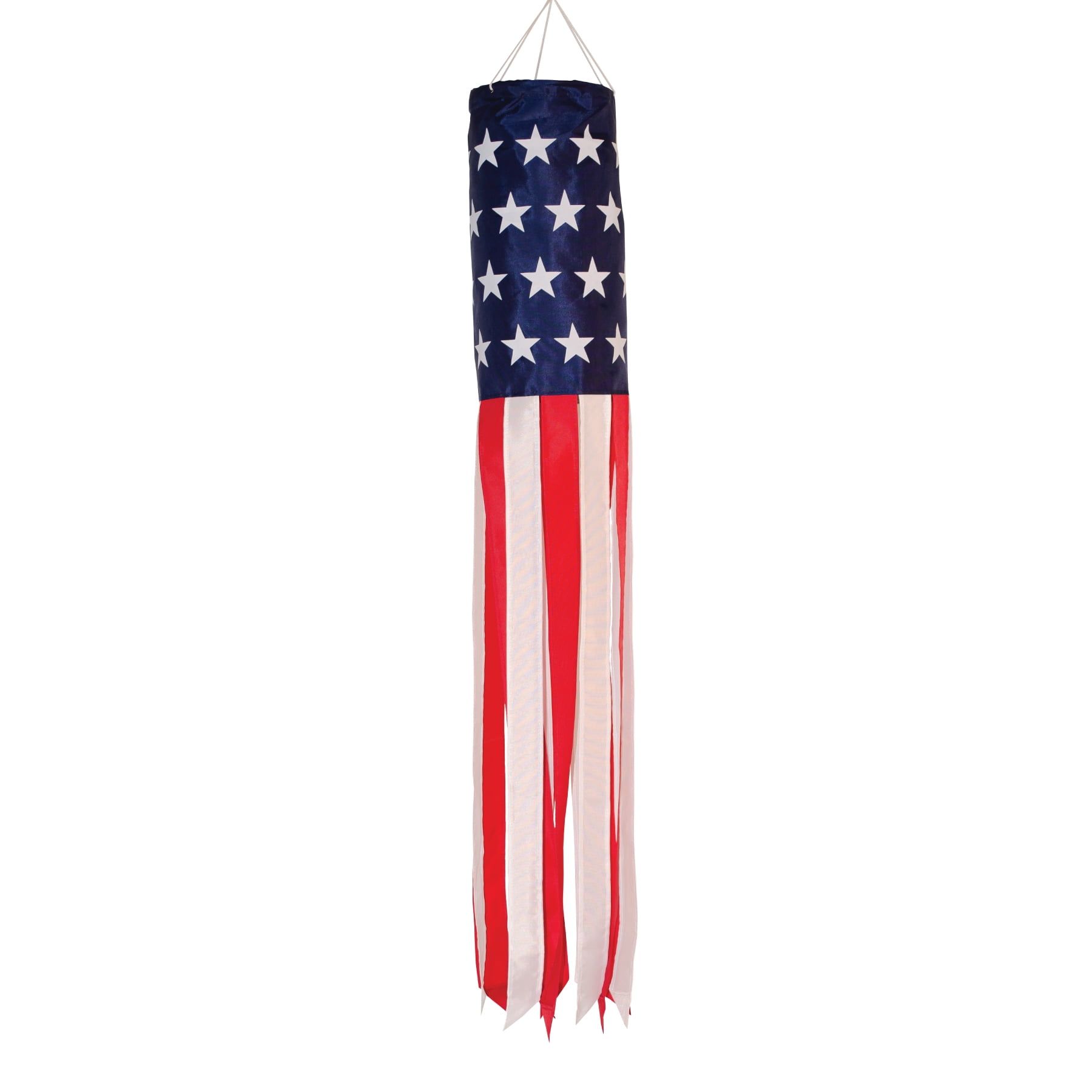 40-Inch Patriotic Stars and Stripes Polyester Windsock