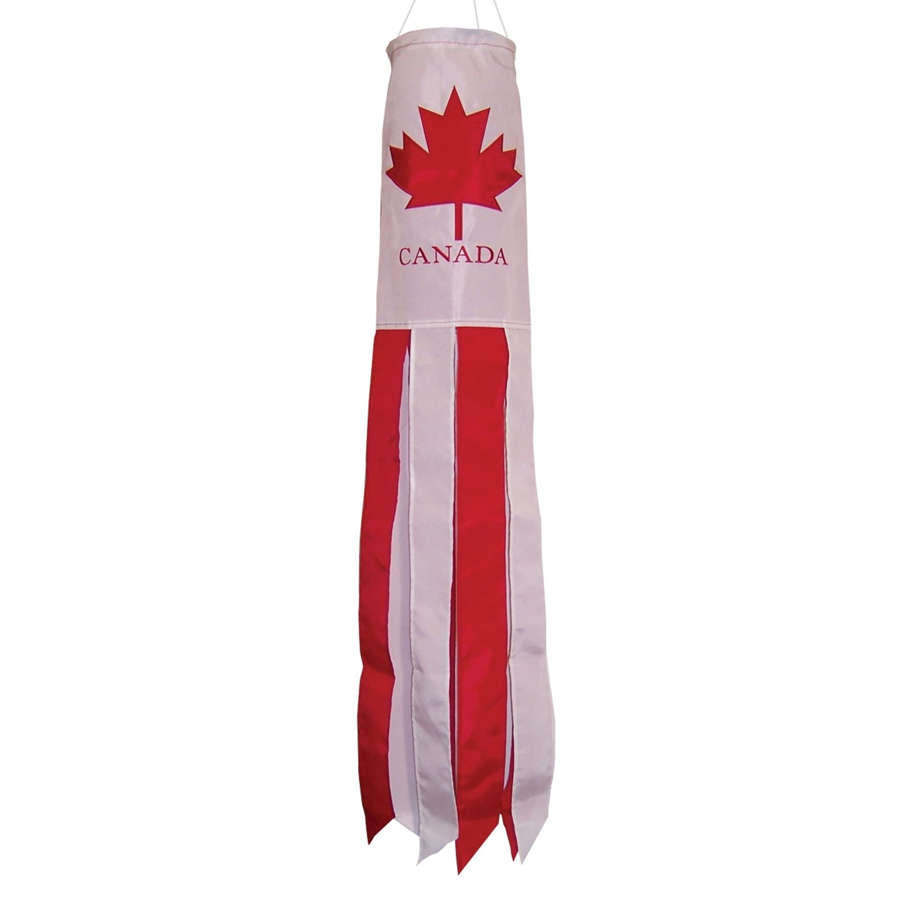 Canada Flag Windsock with Embroidered Maple Leaf, 40-Inch