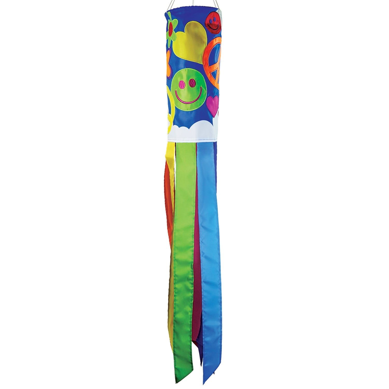 Peace, Love & Happiness 40-Inch Multicolor Polyester Windsock