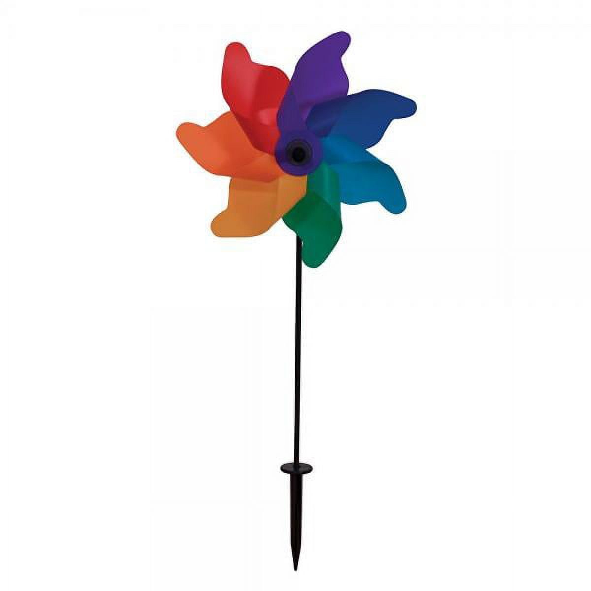 12-Inch Rainbow Polypropylene Petal Pinwheel Spinner