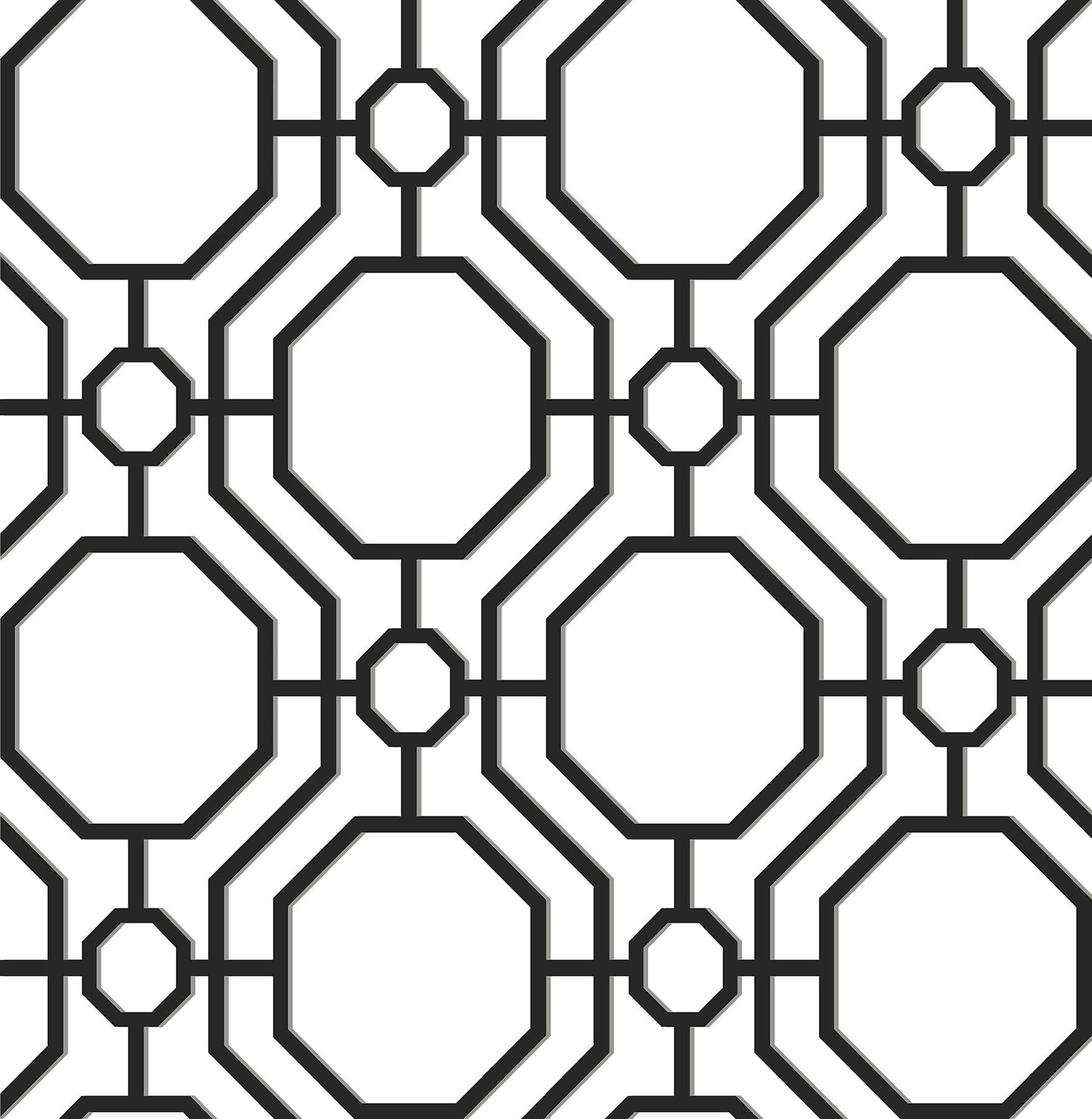 Crawford Black and White Geometric Peel and Stick Wallpaper