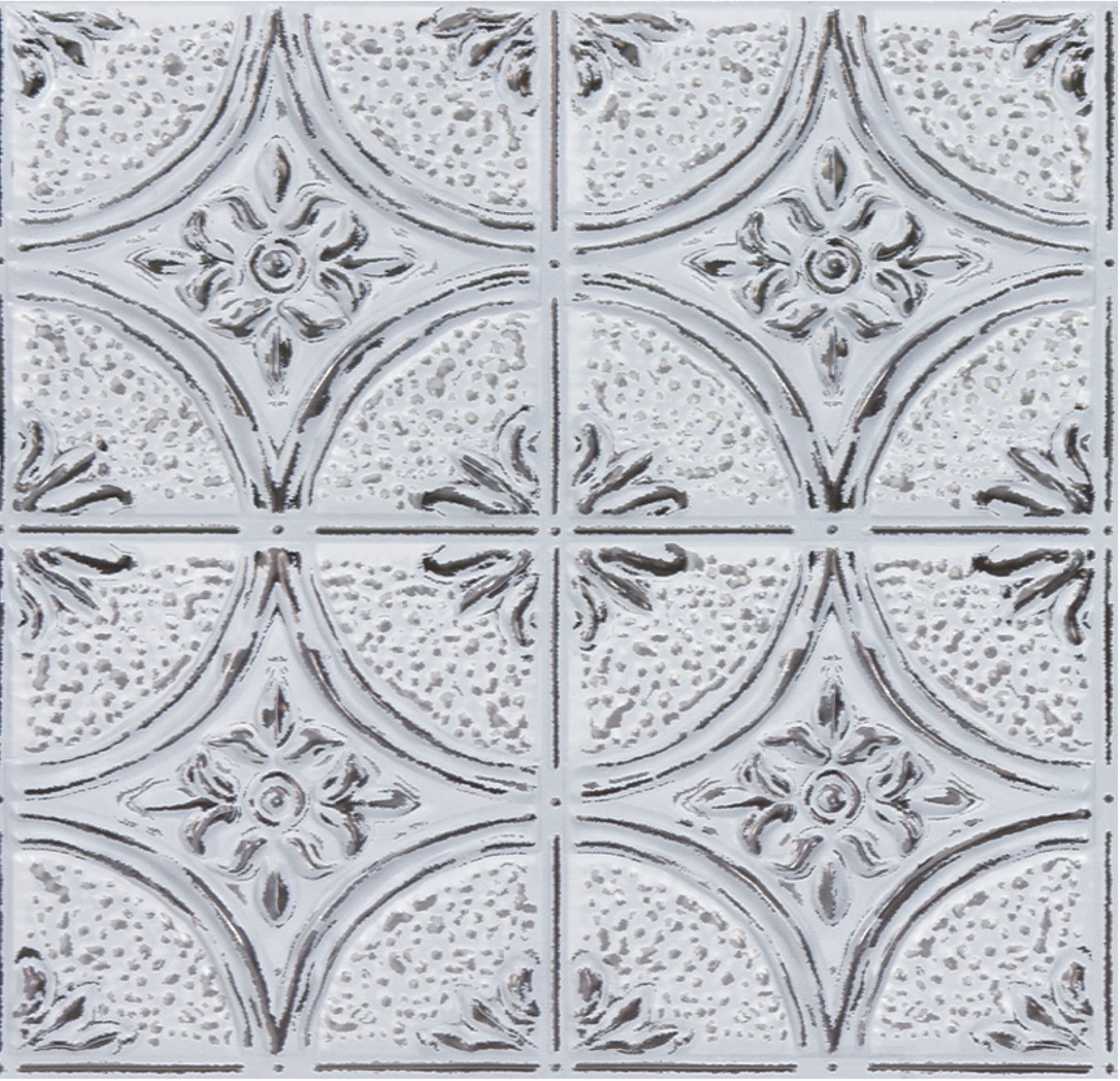 Camden Antique White Faux Tin Geometric Backsplash Tiles