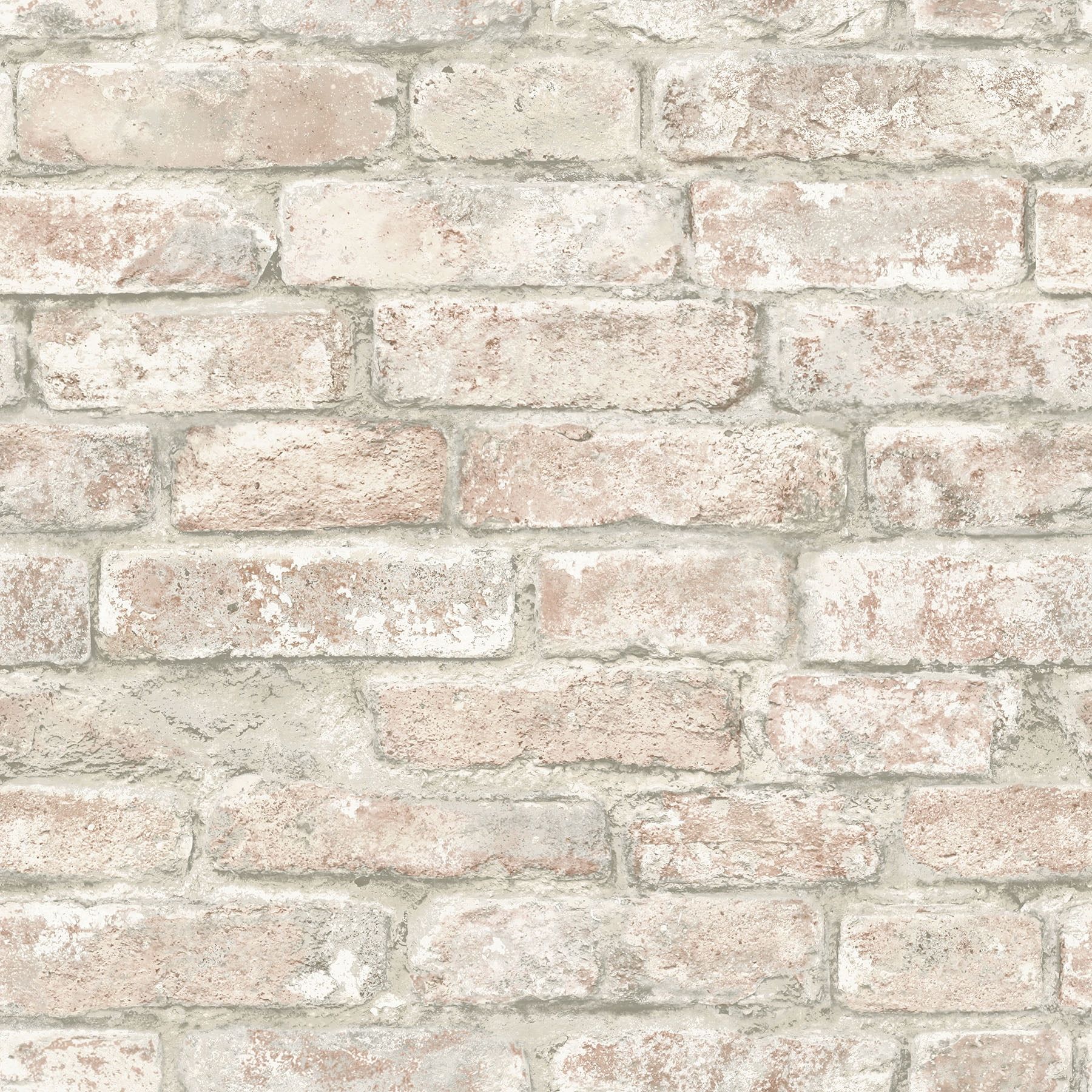 White Washed Brick Peel and Stick Wallpaper Roll