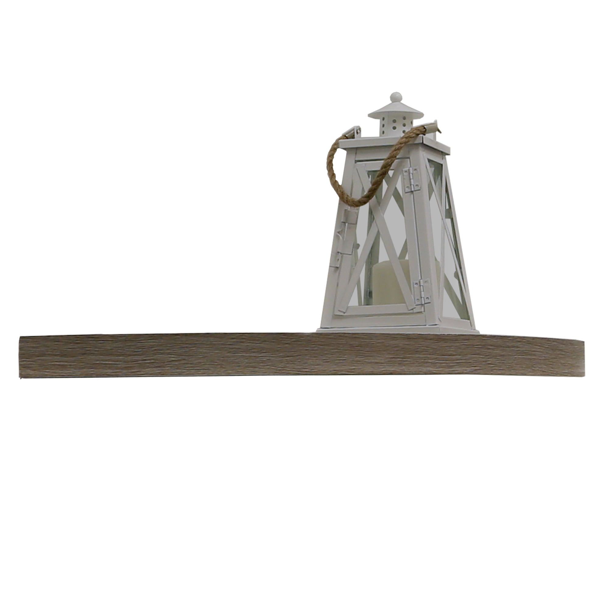 17" Driftwood Gray Floating Corner Shelf with EZ Anchors