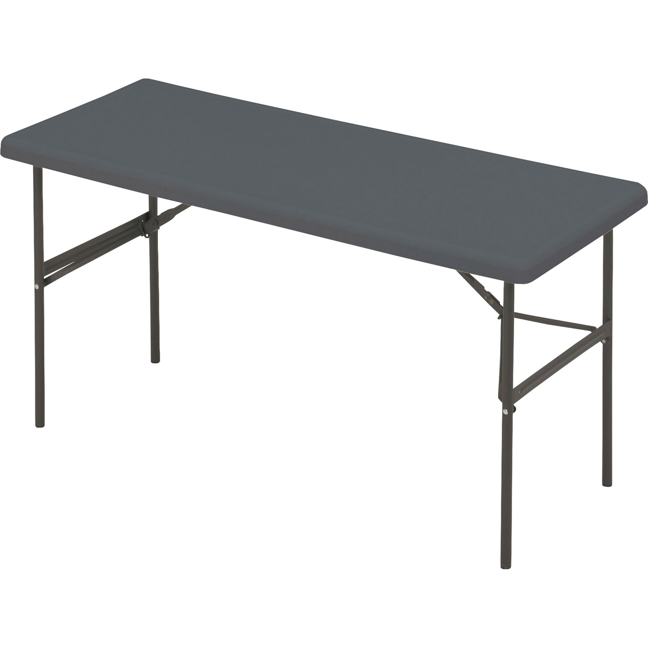 Charcoal Resin and Steel Rectangular Folding Table 60" x 24"