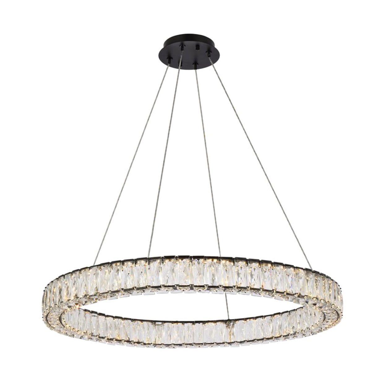 Monroe Black Chrome Crystal LED Pendant Light