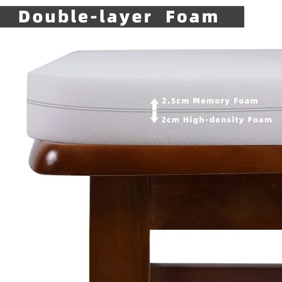 Beige Double-Layer Foam Dining Chair Cushions Set of 4