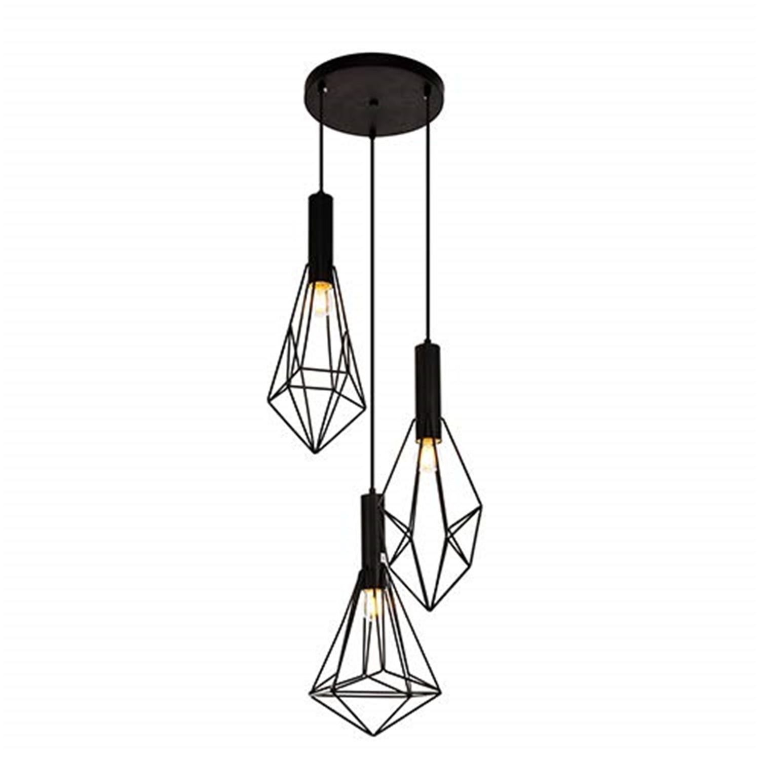 Jago 16" Transitional Black 3-Light Iron Pendant