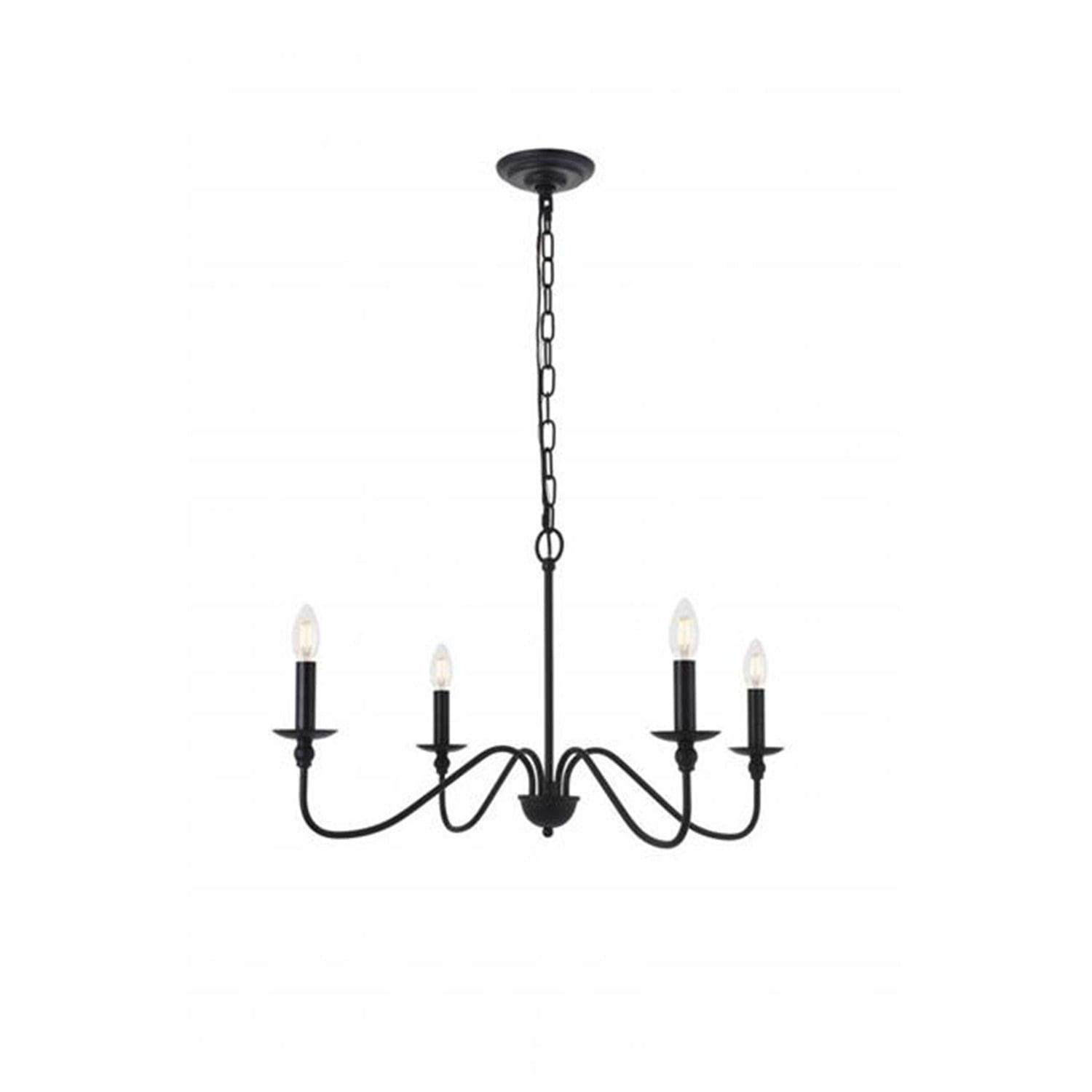 Rohan Matte Black 4-Light Iron Chandelier Pendant