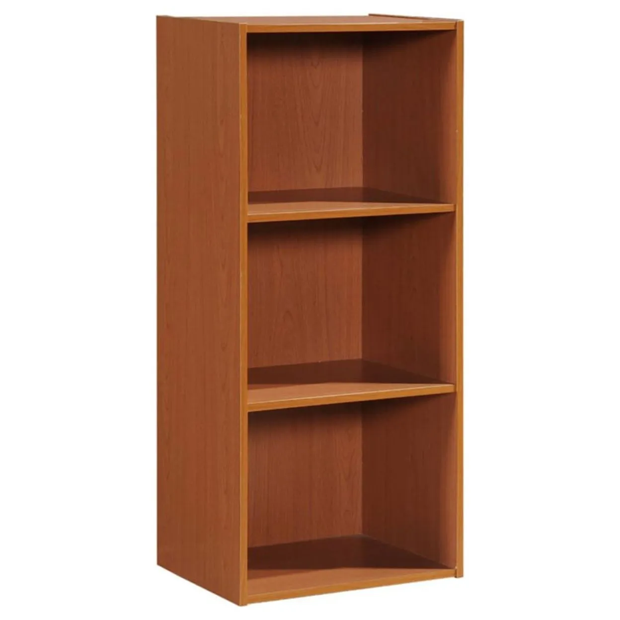 Cherry Finish 3-Shelf Wooden Bookcase for Kids