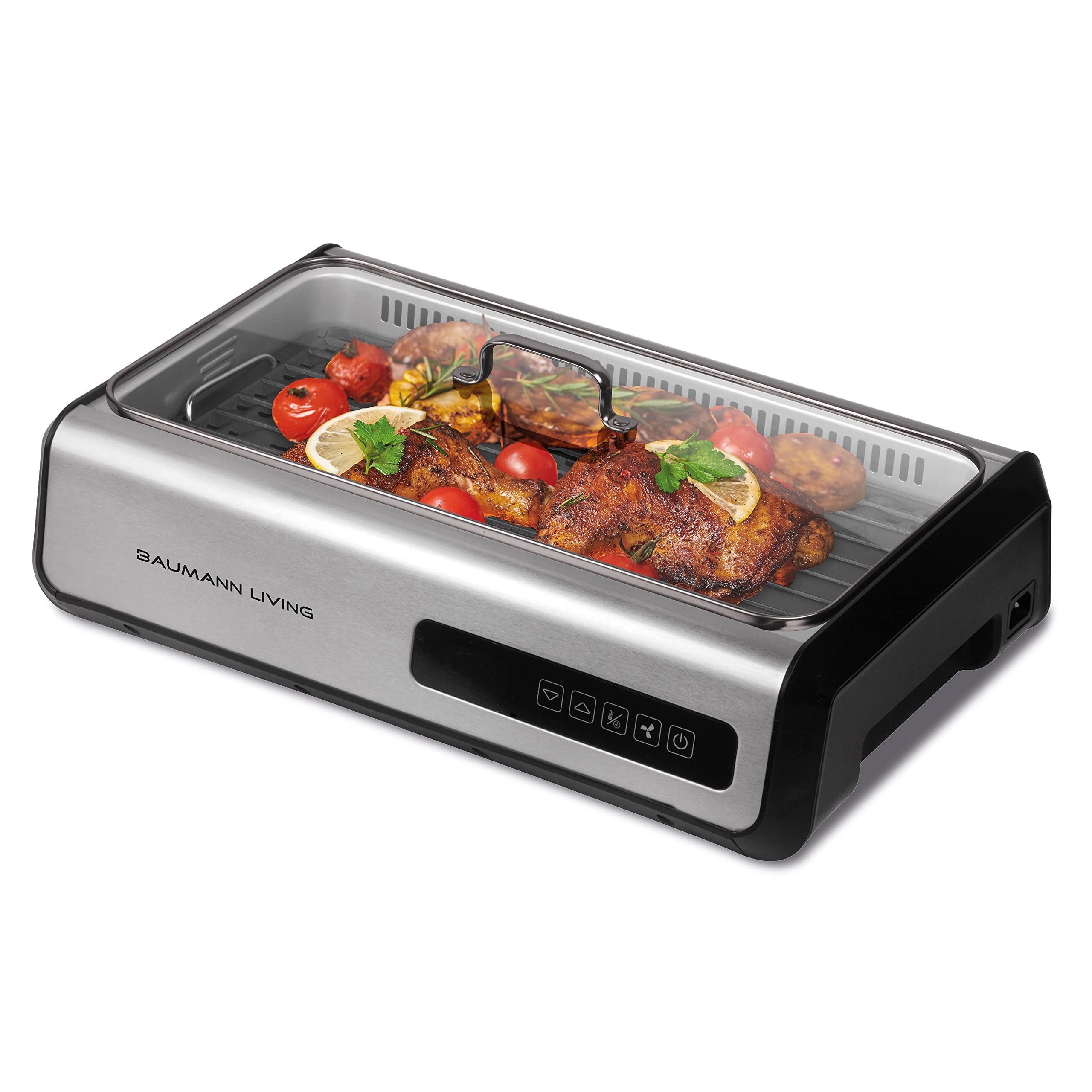 Stainless Steel Indoor Smokeless Grill with LED Touch Screen