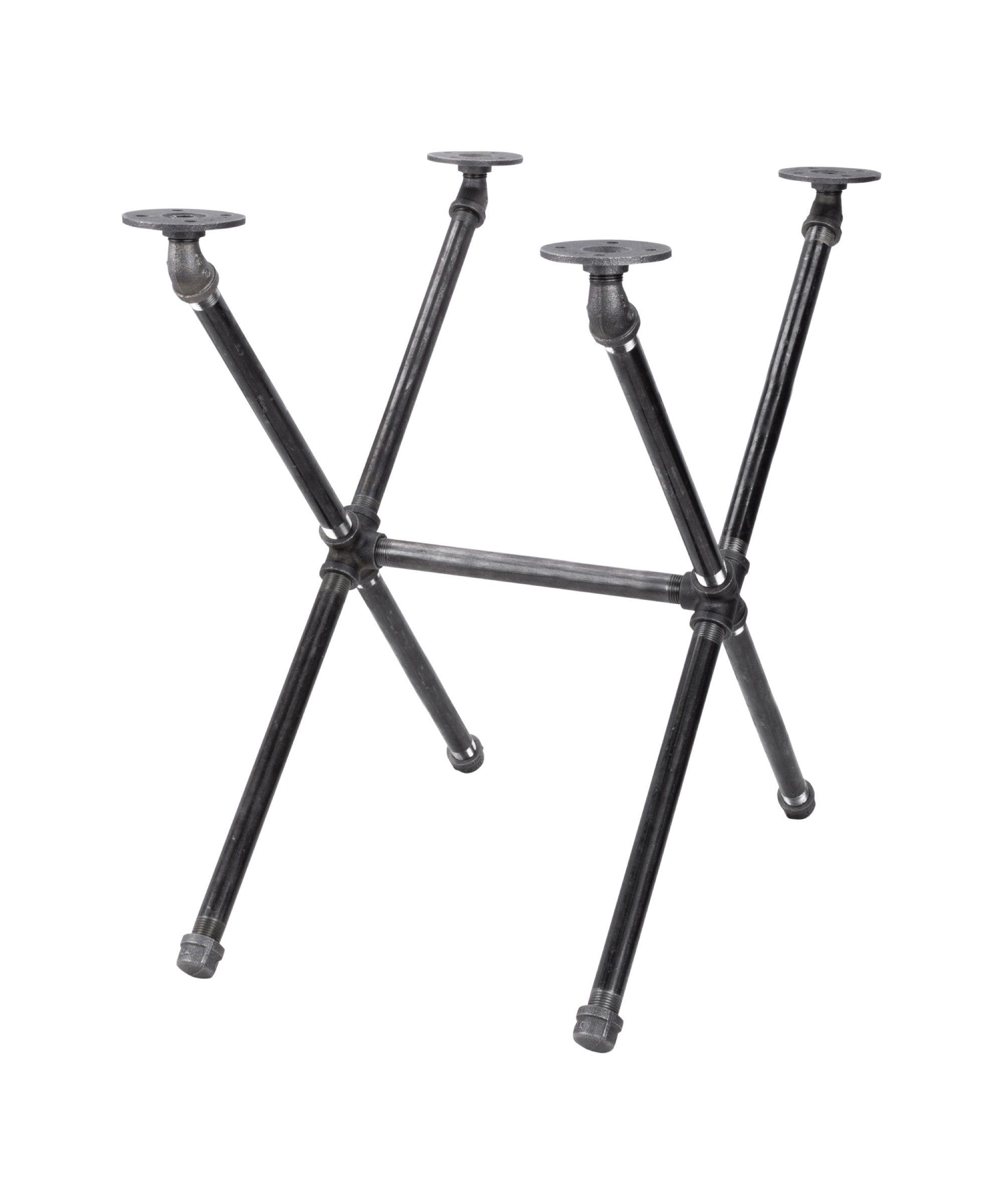 Industrial Criss Cross Steel Pipe End Table Base