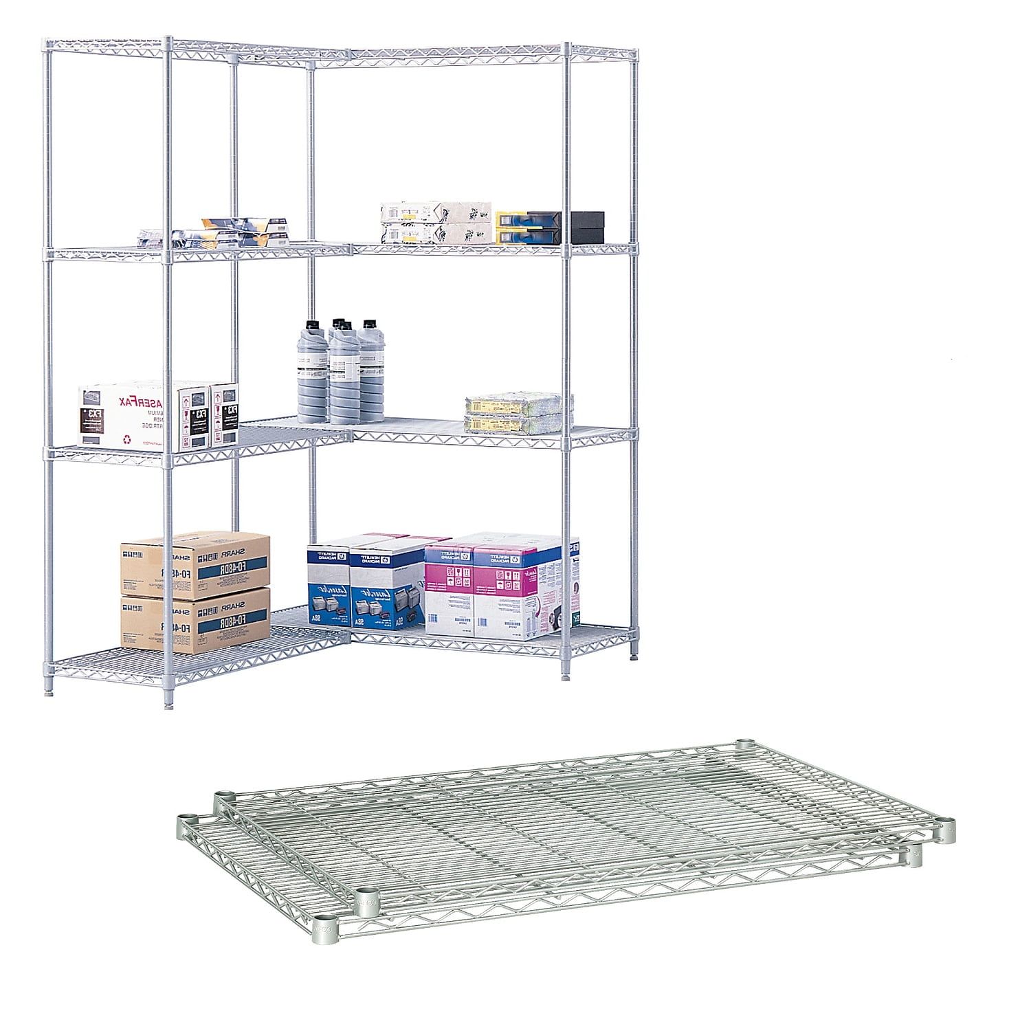 48" x 24" Metallic Gray Powder-Coated Steel Shelf Pack