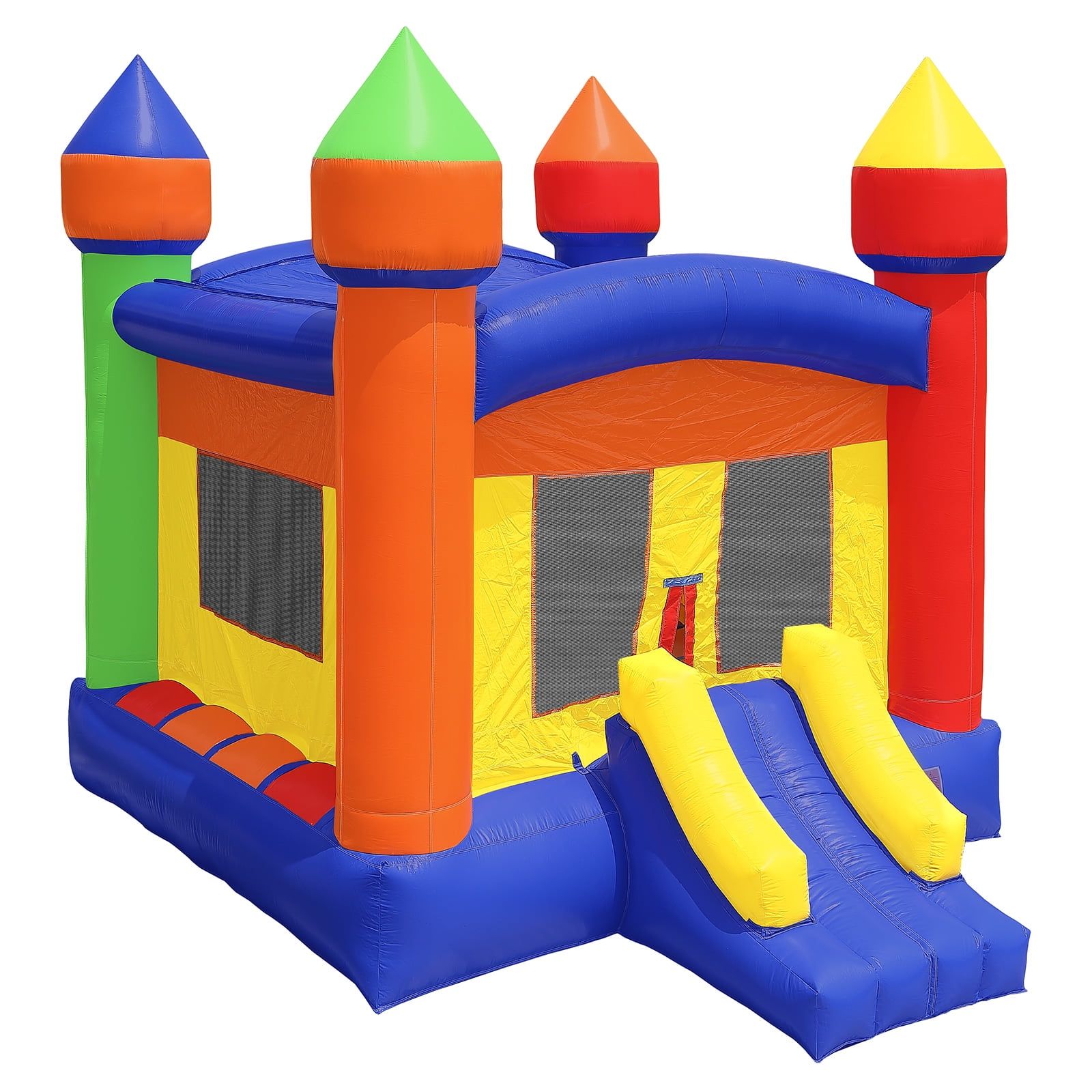 Colorful PVC Castle Bounce House with Slide for Kids