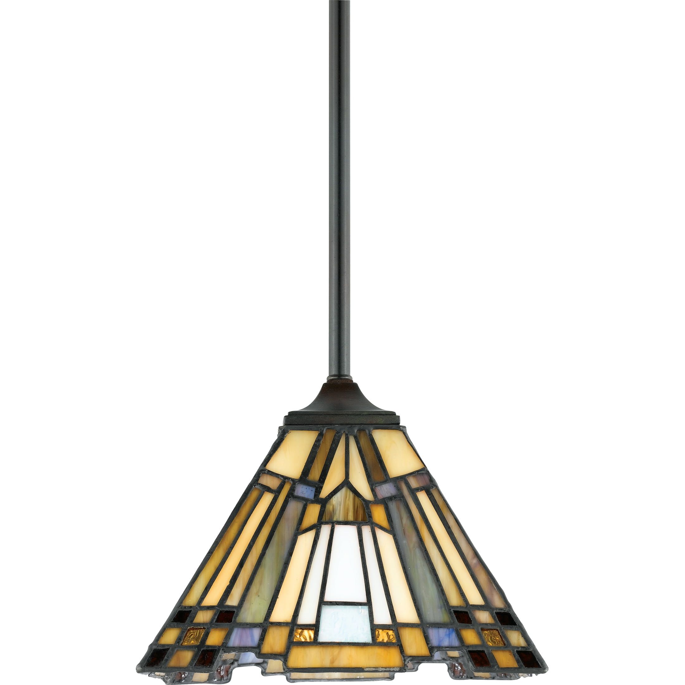 Valiant Bronze Mini Pendant with Tiffany Glass Shade