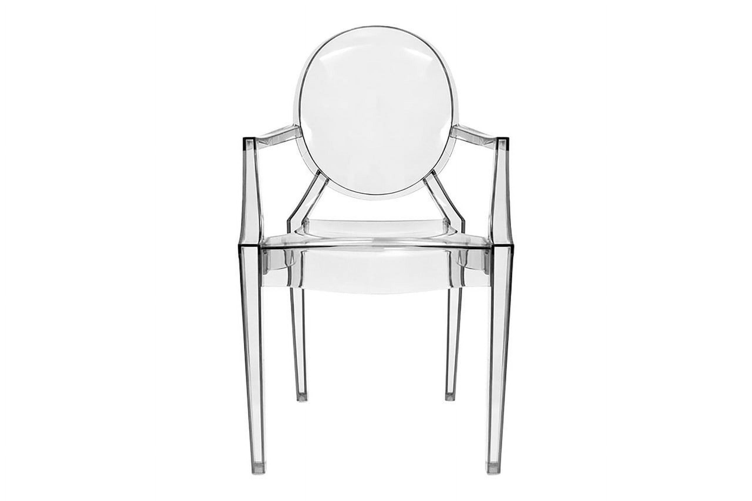 Elegant Translucent Polycarbonate Medallion-Back Dining Chair