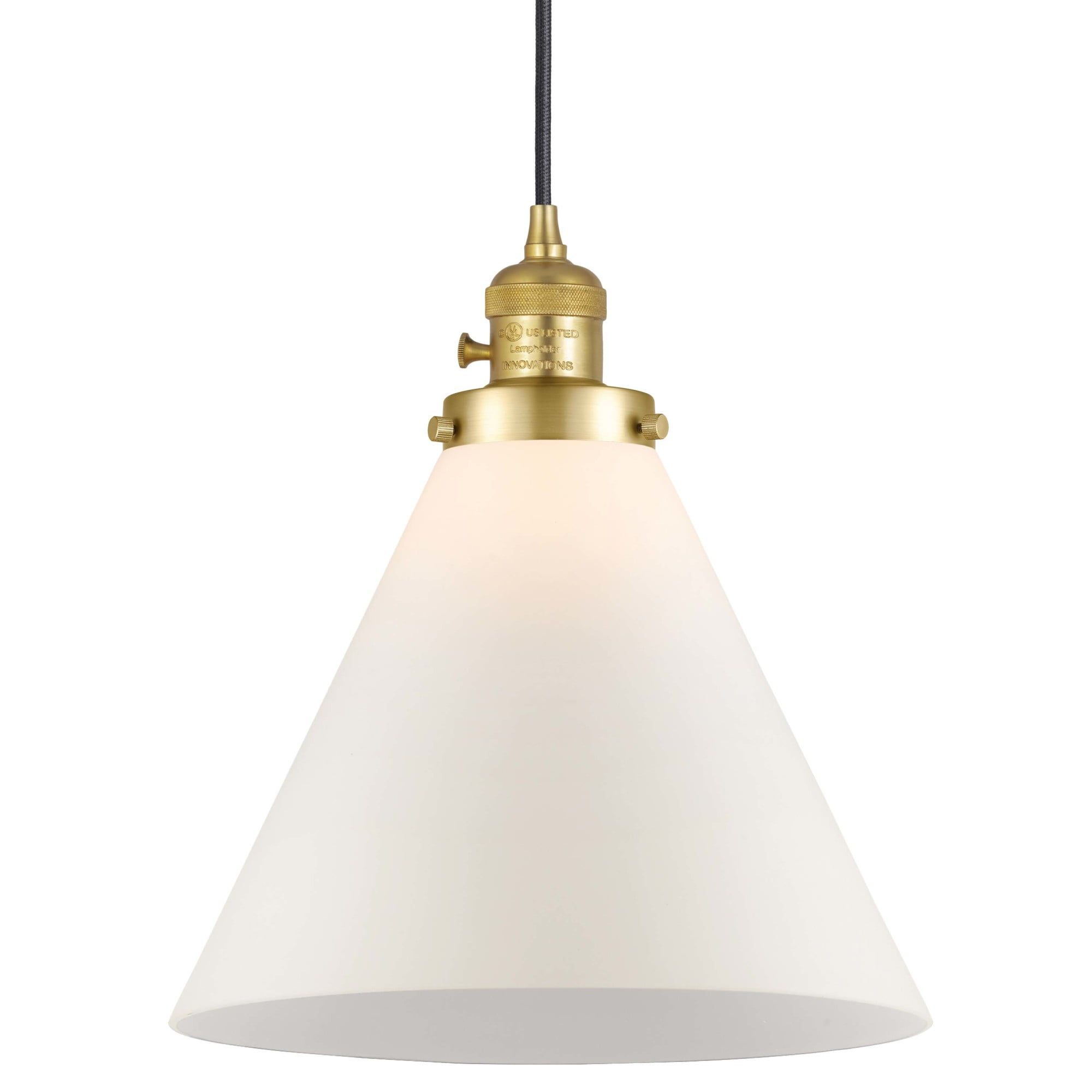 Satin Gold Mini Pendant with Frosted Glass Shade - Indoor/Outdoor