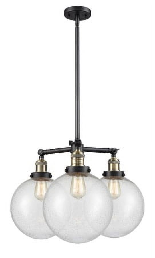 Beacon Antique Brass 3-Light 24" Wide Black Chandelier